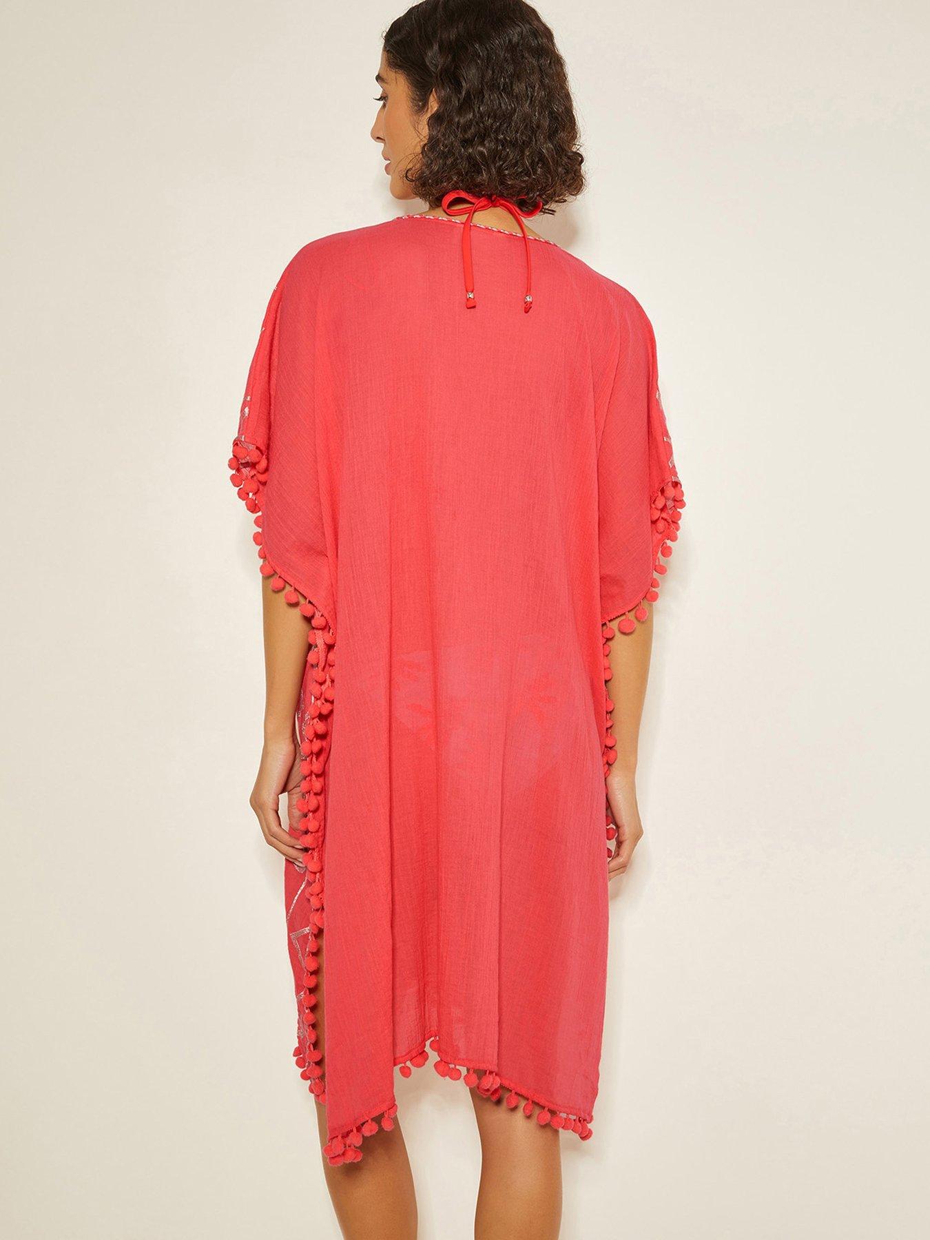 Image 2 of 4 of Monsoon Penny Tassel Kaftan - Pink
