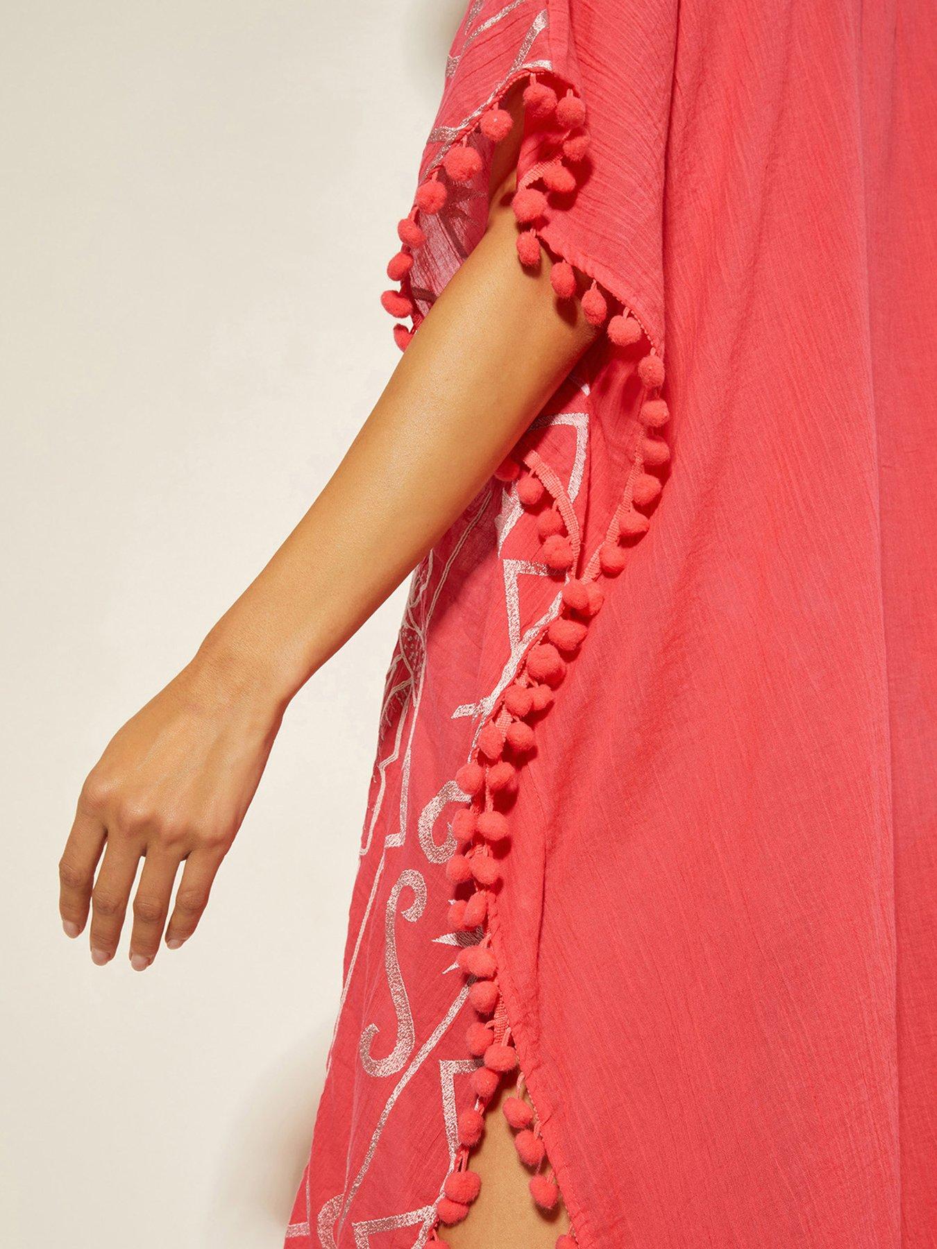Image 4 of 4 of Monsoon Penny Tassel Kaftan - Pink