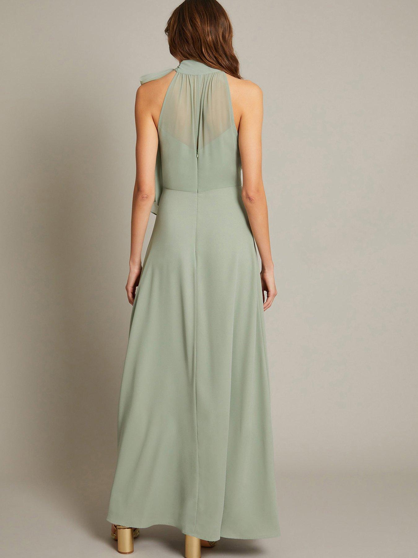 Image 2 of 5 of Monsoon Monica Halter Dress - Green