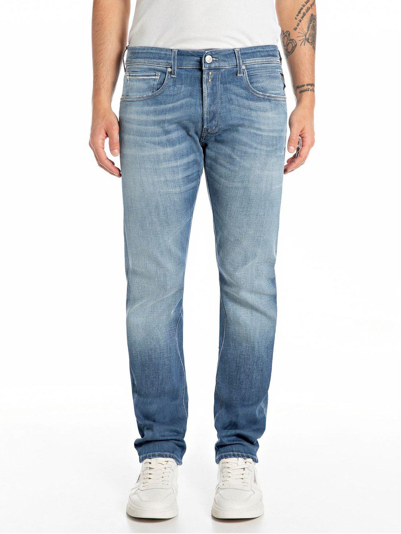 Image 1 of 2 of Replay Grover Regular Straight Fit Jeans - Dark Blue