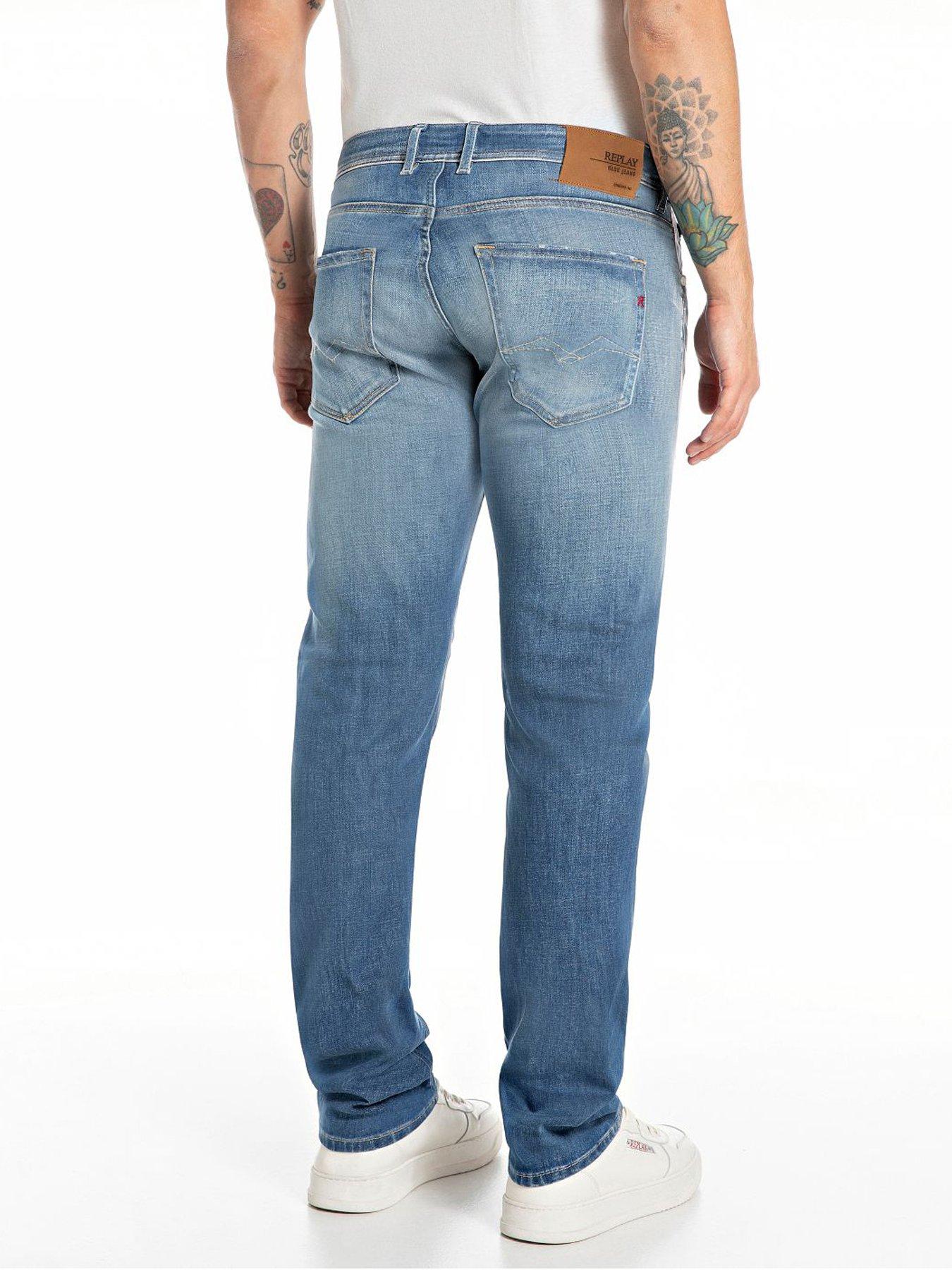 Image 2 of 2 of Replay Grover Regular Straight Fit Jeans - Dark Blue