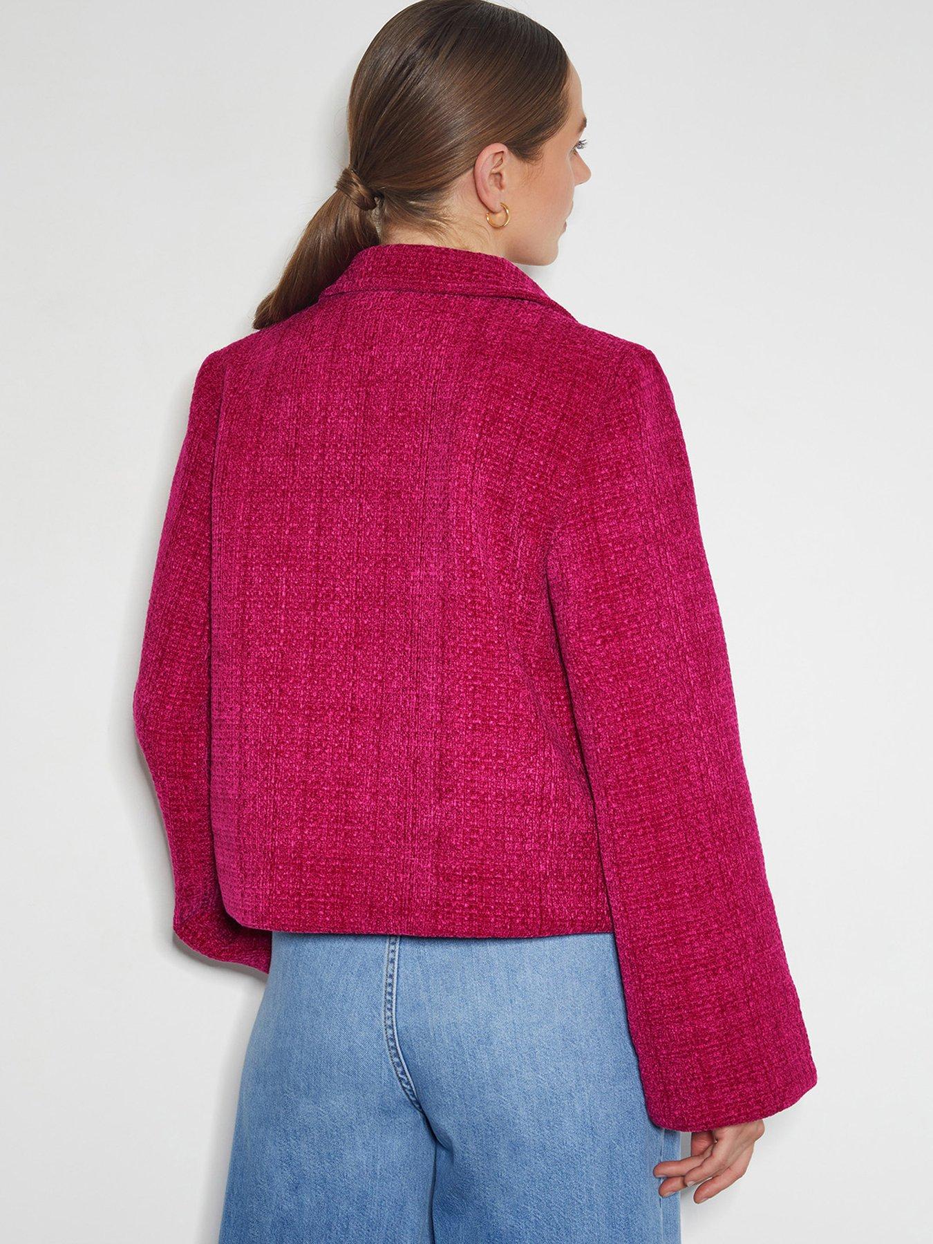 Image 2 of 5 of Monsoon Teagan Tweed Jacket - Pink
