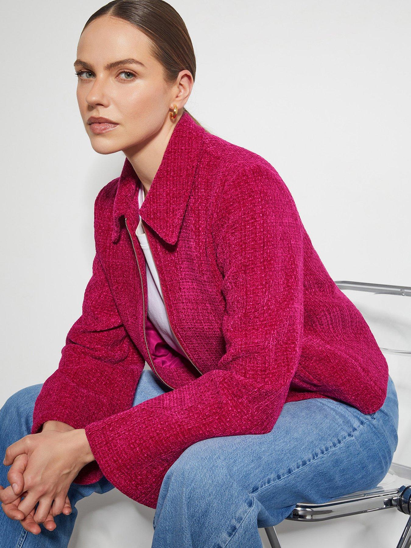Image 4 of 5 of Monsoon Teagan Tweed Jacket - Pink