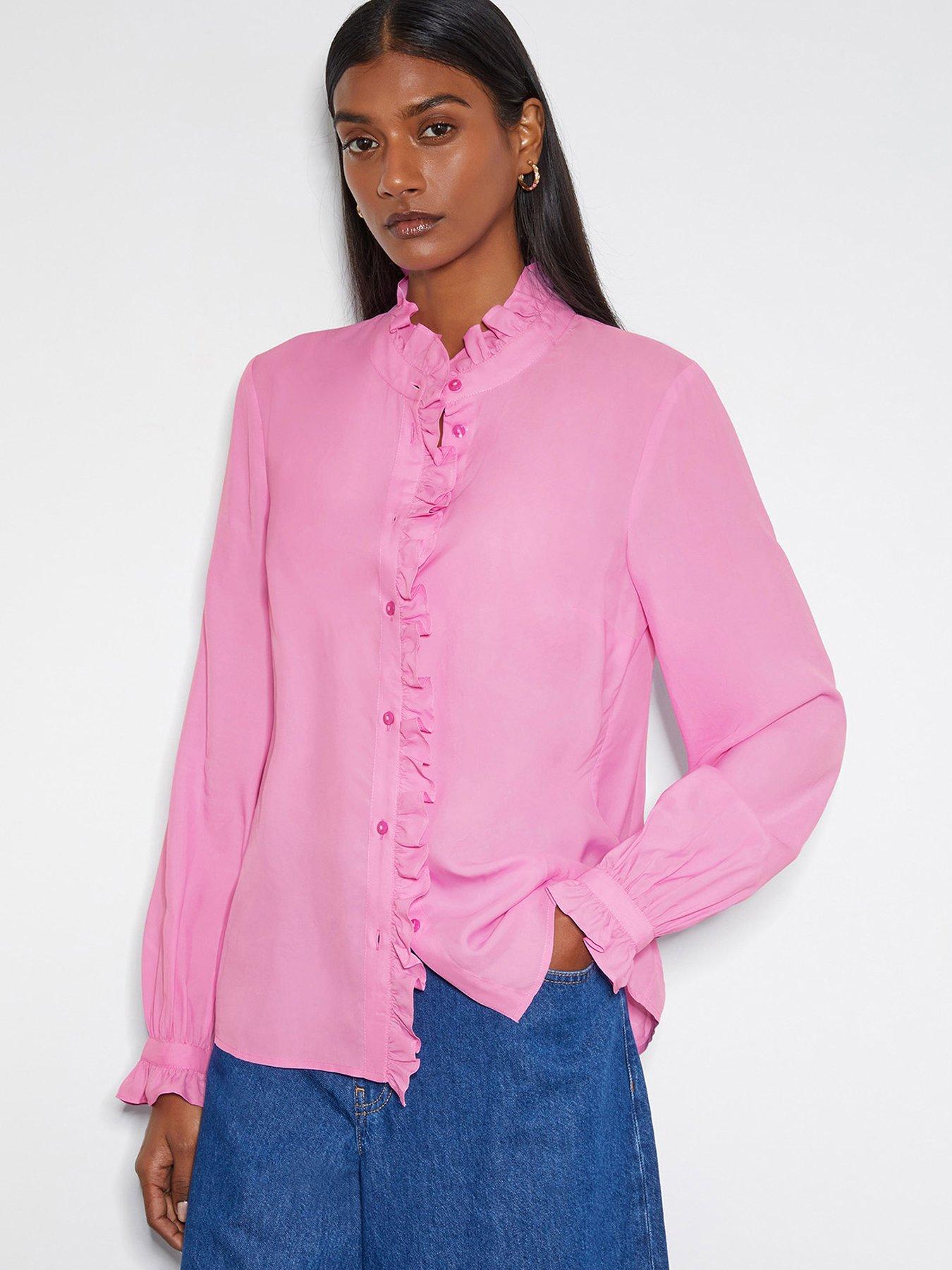 Image of Monsoon Cecily Ruffle Blouse - Pink