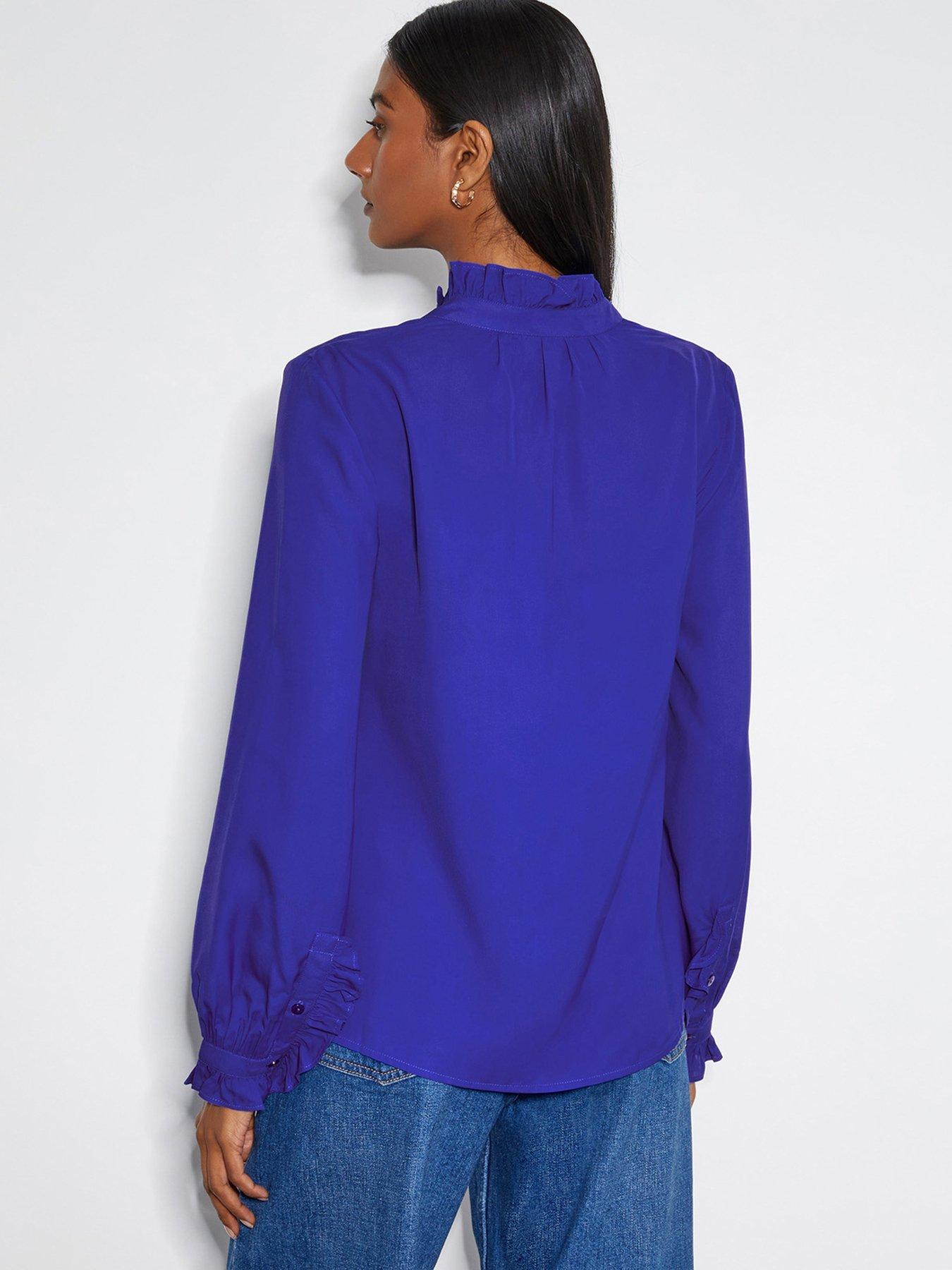 Image 2 of 4 of Monsoon Cecily Ruffle Blouse Cobalt - Blue