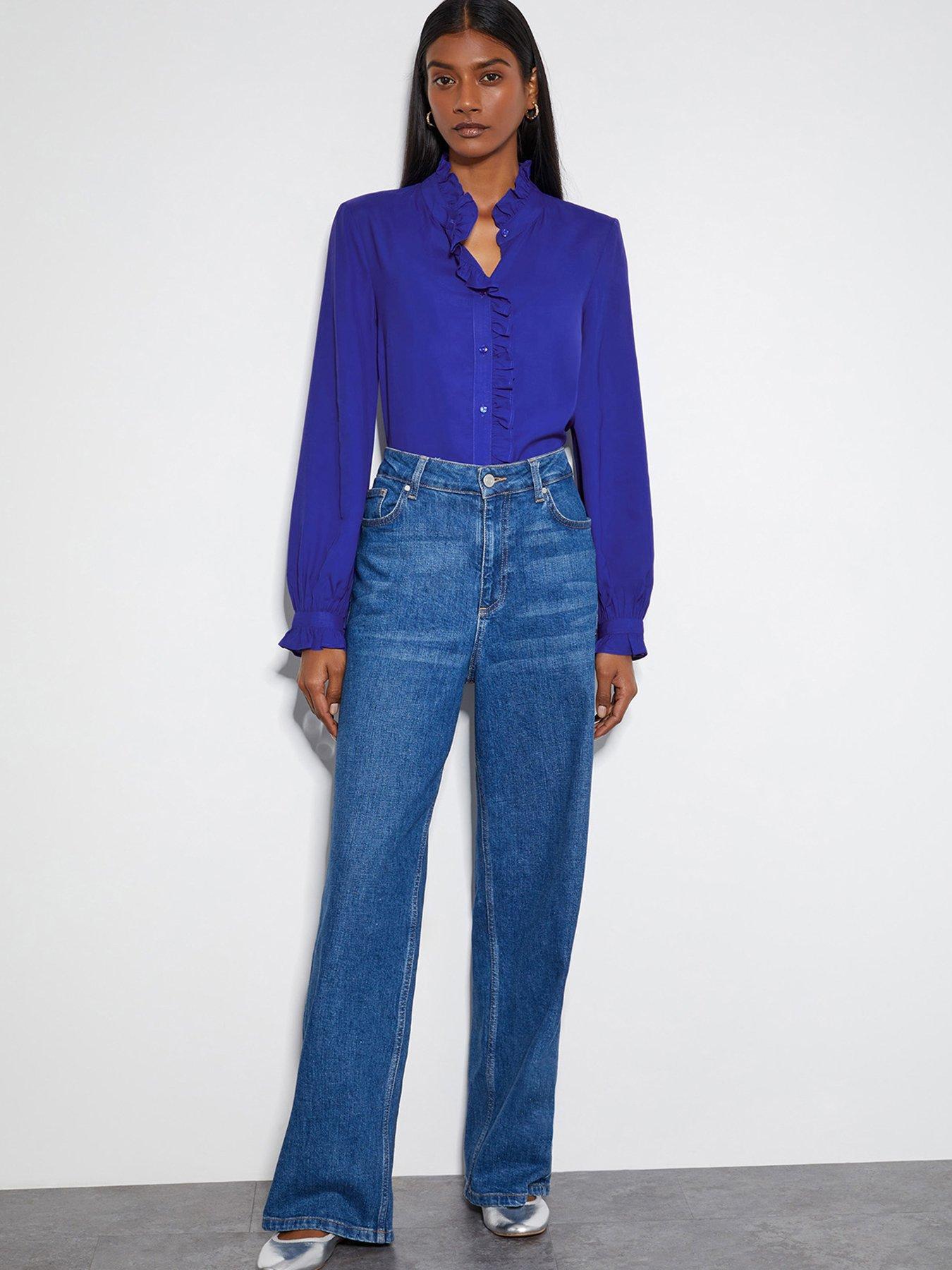 Image 4 of 4 of Monsoon Cecily Ruffle Blouse Cobalt - Blue