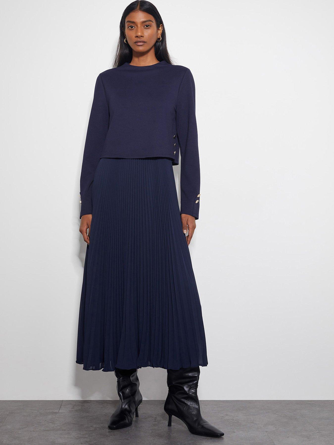 monsoon-penny-pleat-dress-navy