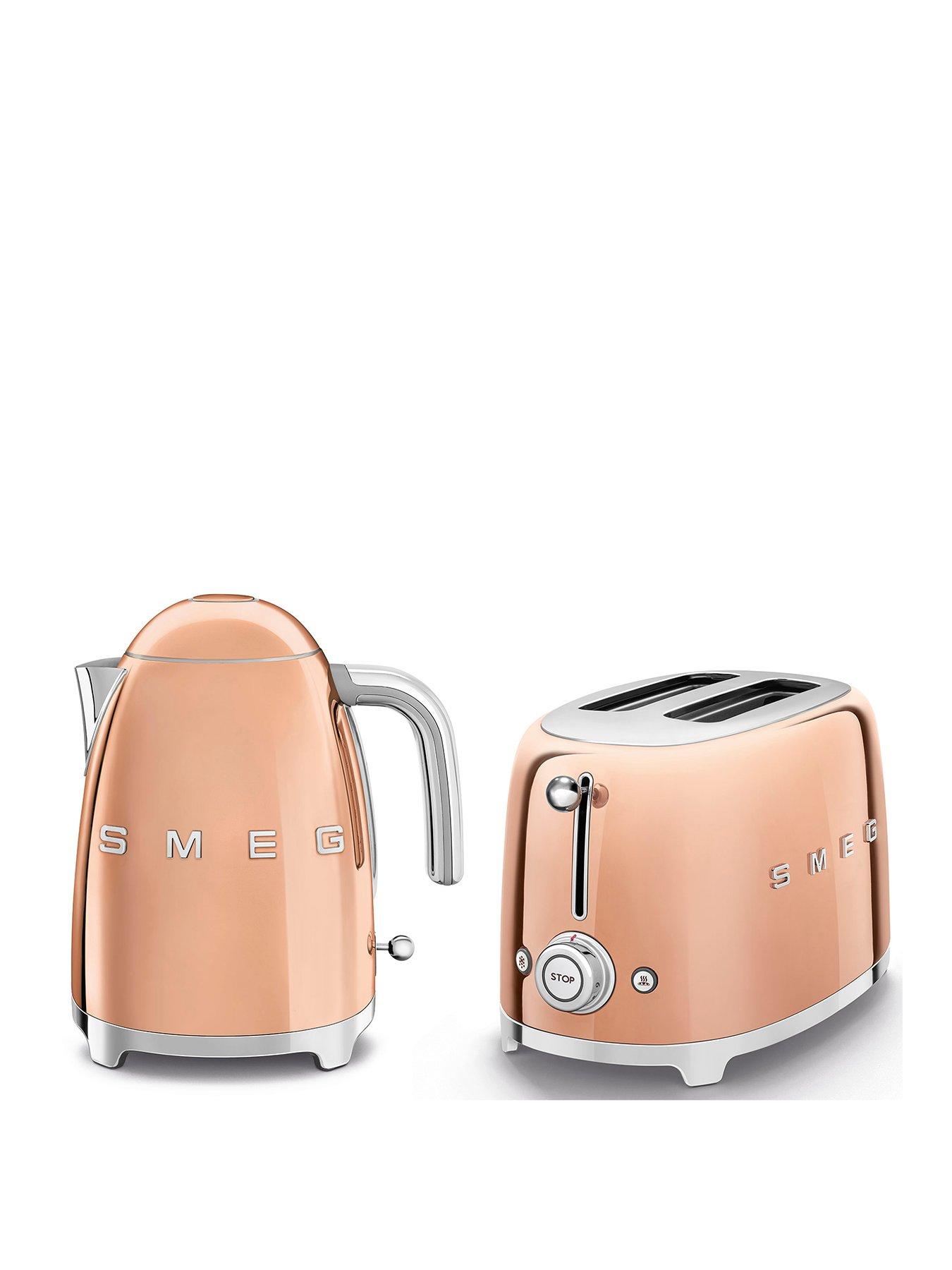 Image 1 of 7 of Smeg EEJB269 Kettle &amp; 2 Slice Toaster, Rose Gold
