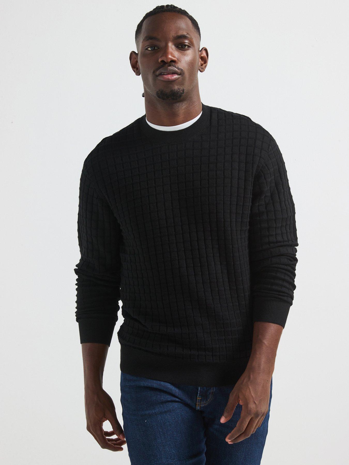 armani-exchange-knitted-jumper-blackfront