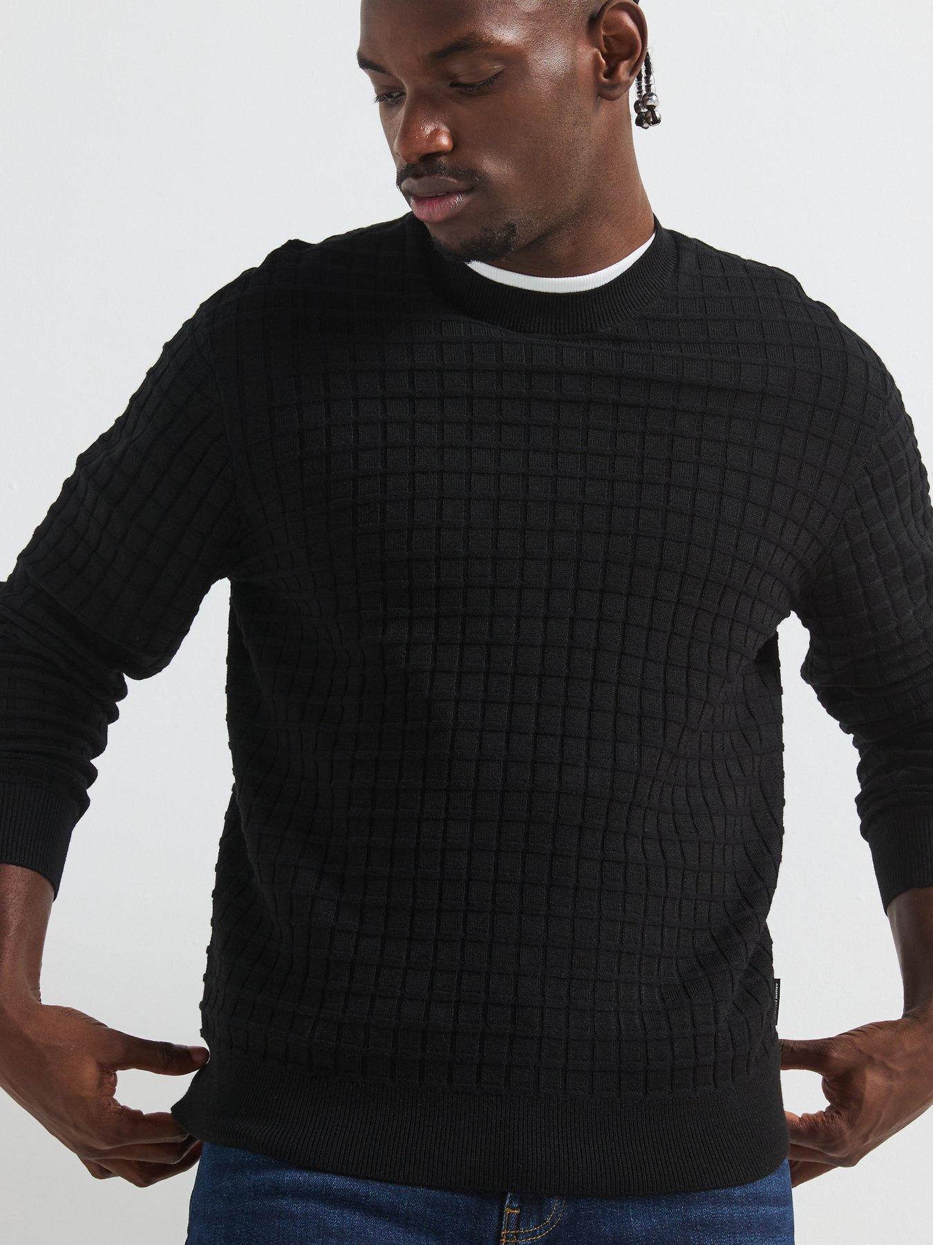 armani-exchange-knitted-jumper-blackoutfit