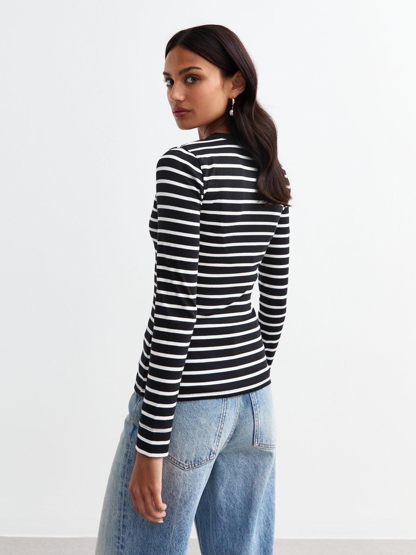 new-look-striped-ribbed-crew-neck-long-sleeve-top--blackstillFront