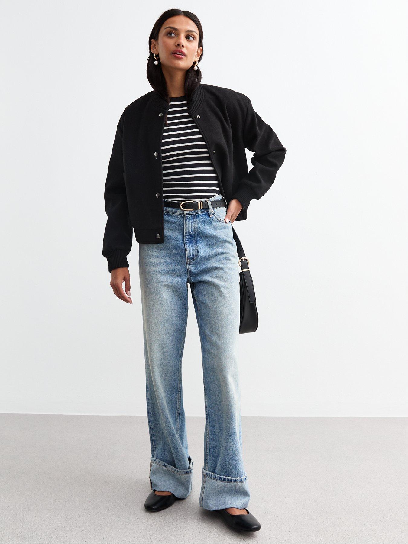 new-look-striped-ribbed-crew-neck-long-sleeve-top--blackback