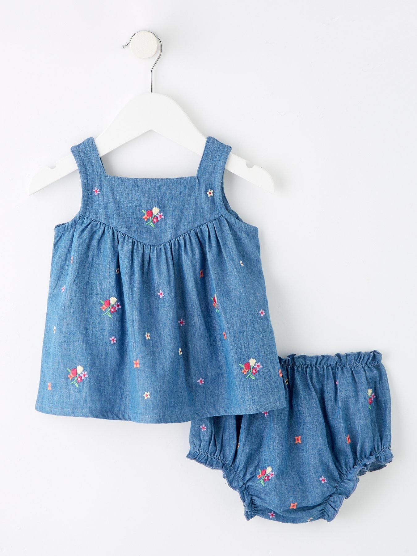 Image 1 of 6 of Mini V by Very Embroidered Chambray Co Ord - Blue