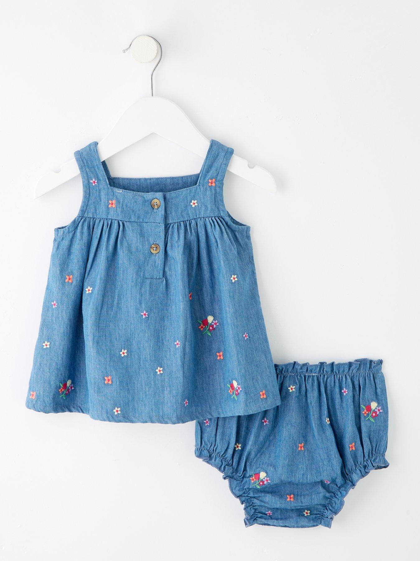 Image 2 of 6 of Mini V by Very Embroidered Chambray Co Ord - Blue