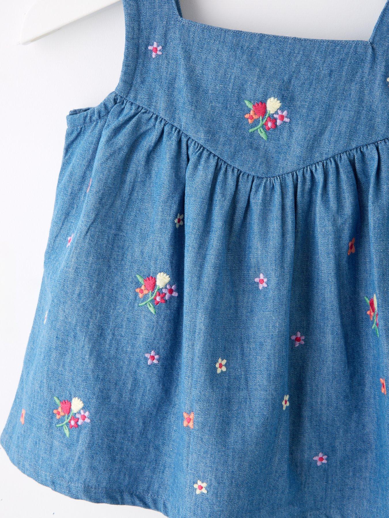 Image 3 of 6 of Mini V by Very Embroidered Chambray Co Ord - Blue