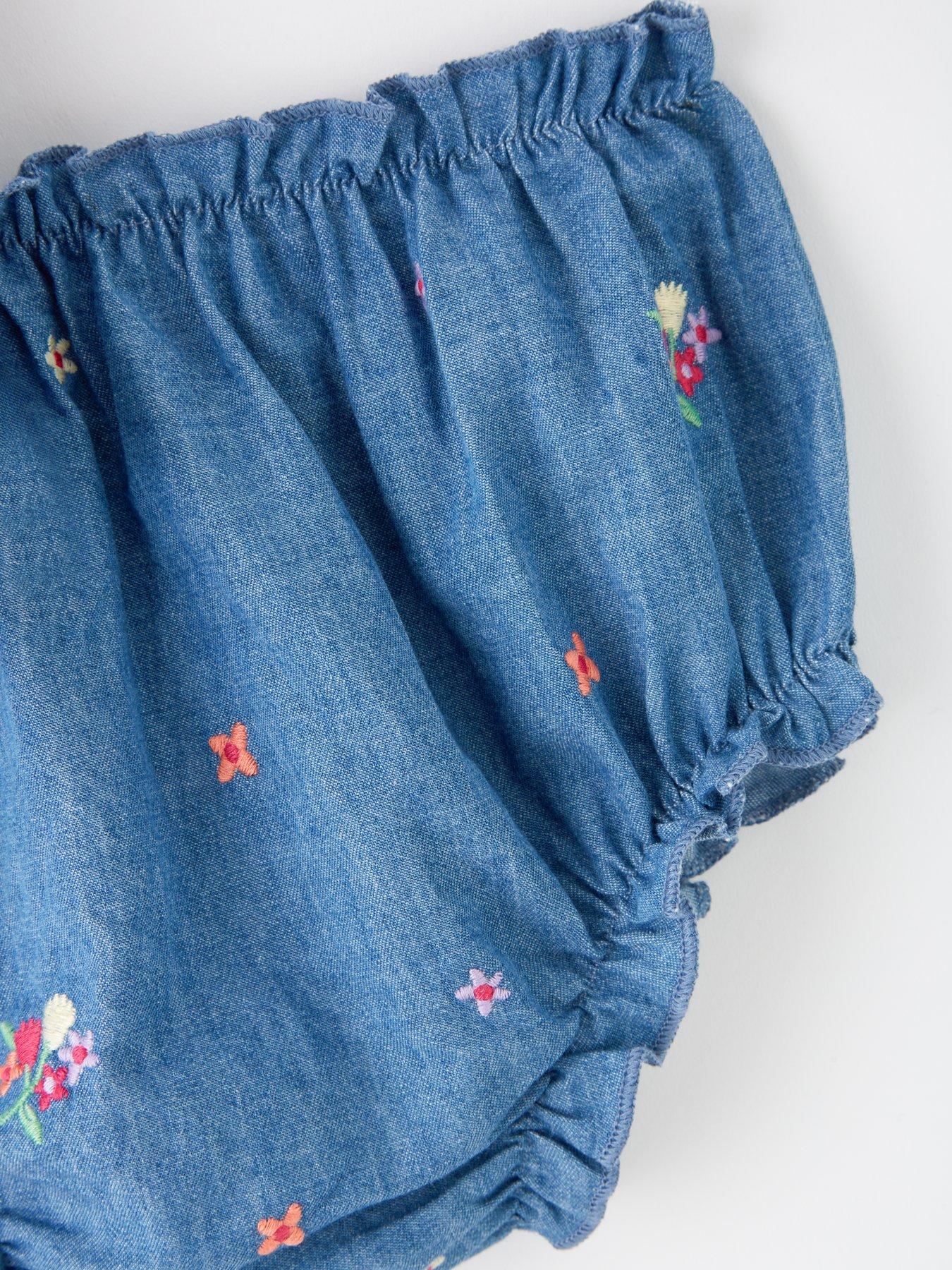 Image 5 of 6 of Mini V by Very Embroidered Chambray Co Ord - Blue