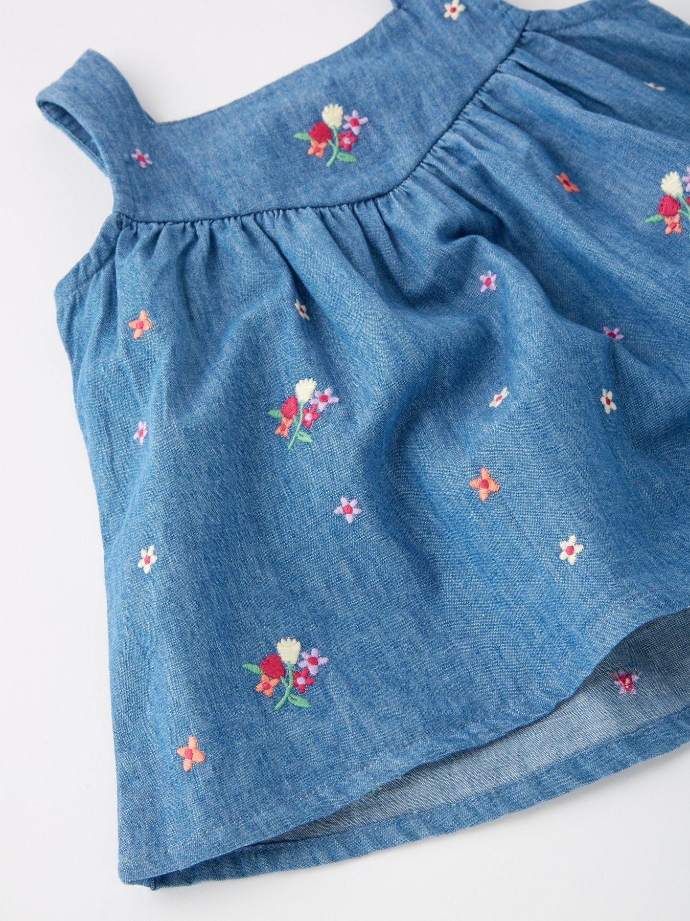 Image 6 of 6 of Mini V by Very Embroidered Chambray Co Ord - Blue