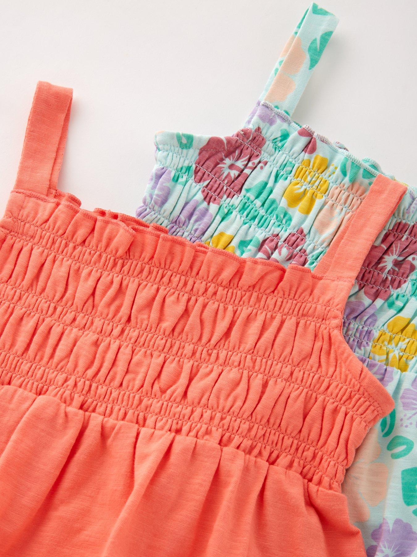 Image 5 of 5 of Mini V by Very Girls 2 Pack Shirred Dresses - Multi