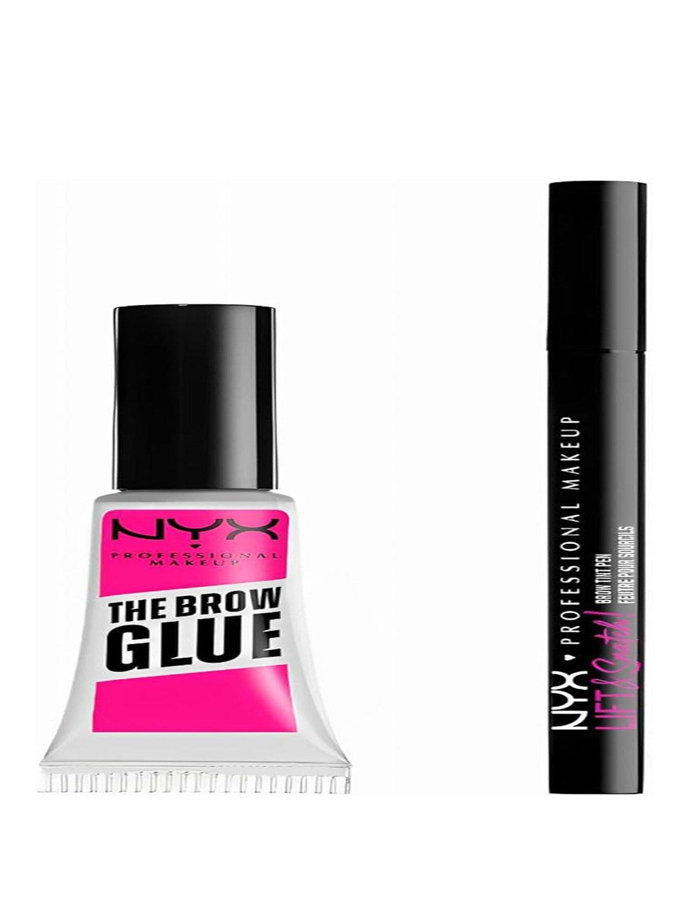 NYX PROFESSIONAL MAKEUP NYX Professional Makeup Brow Glue, Instant Brow Styler, Laminated Brow look, Clear  &  NYX Professional Makeup Lift And Snatch Brow Tint Pen, Smudge-proof, Transfer-proof, Espresso