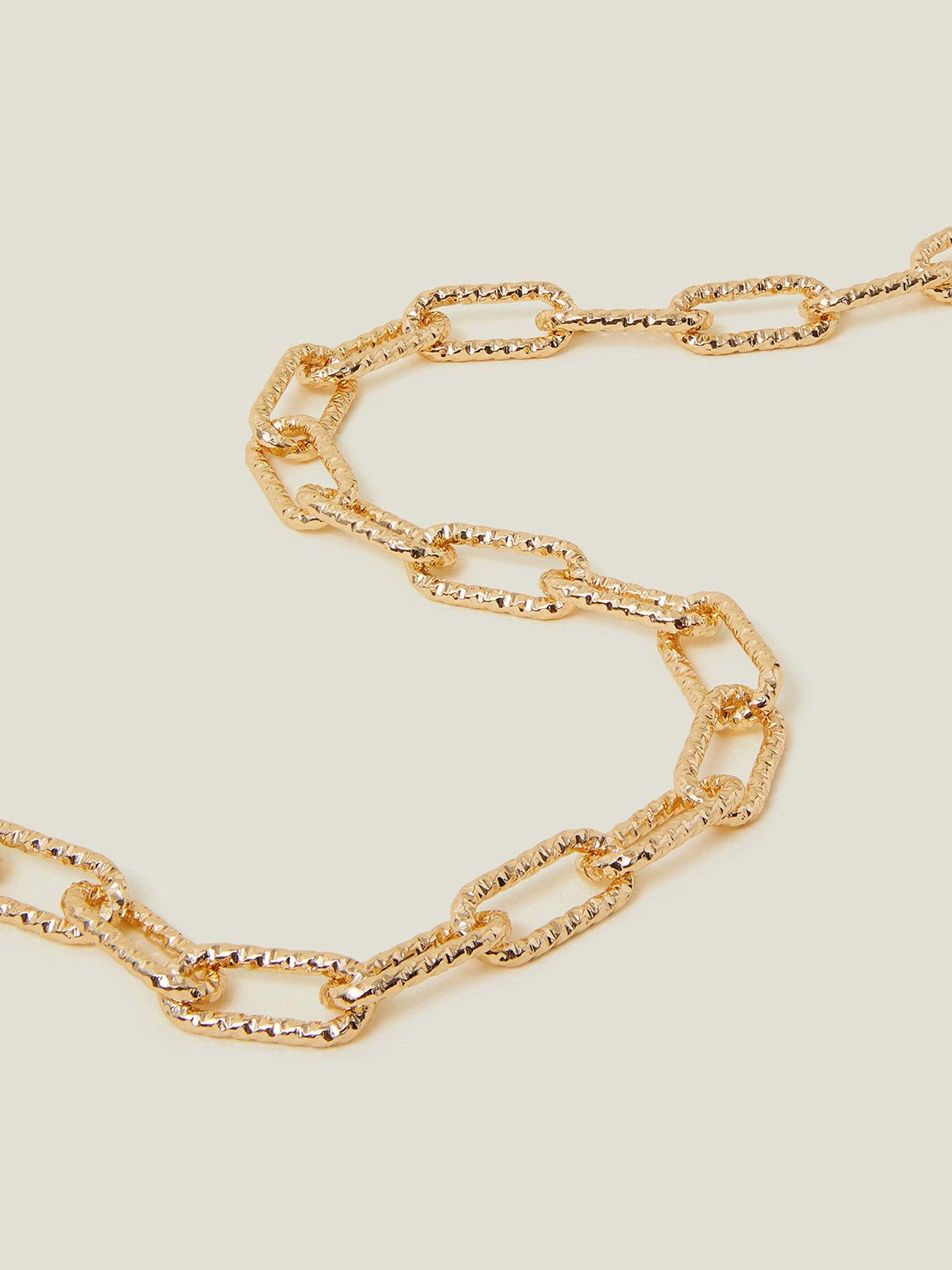 Image 3 of 3 of Accessorize Textured Mini Link Chain Necklace