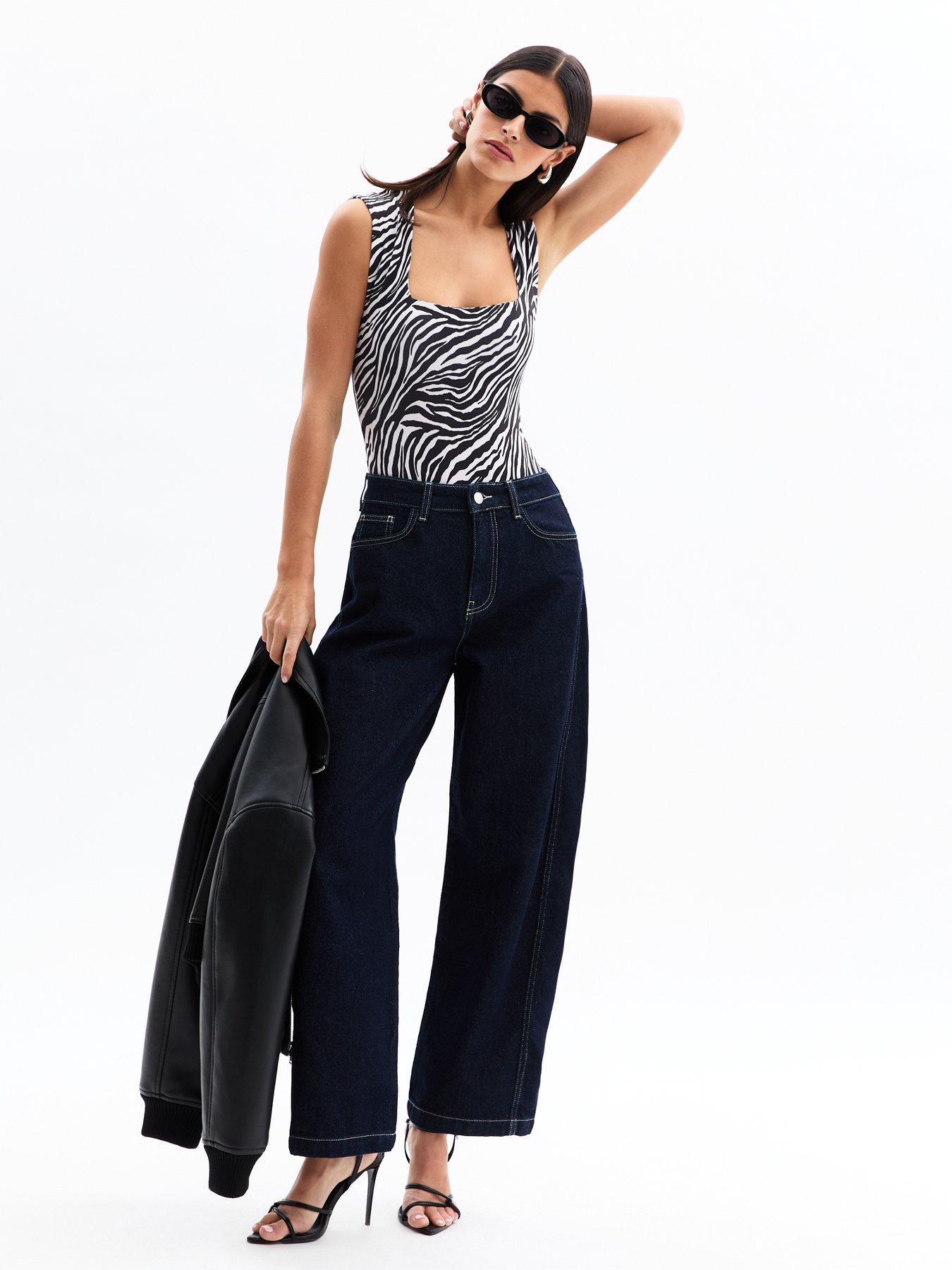new-look-black-zebra-print-square-neck-bodysuitdetail