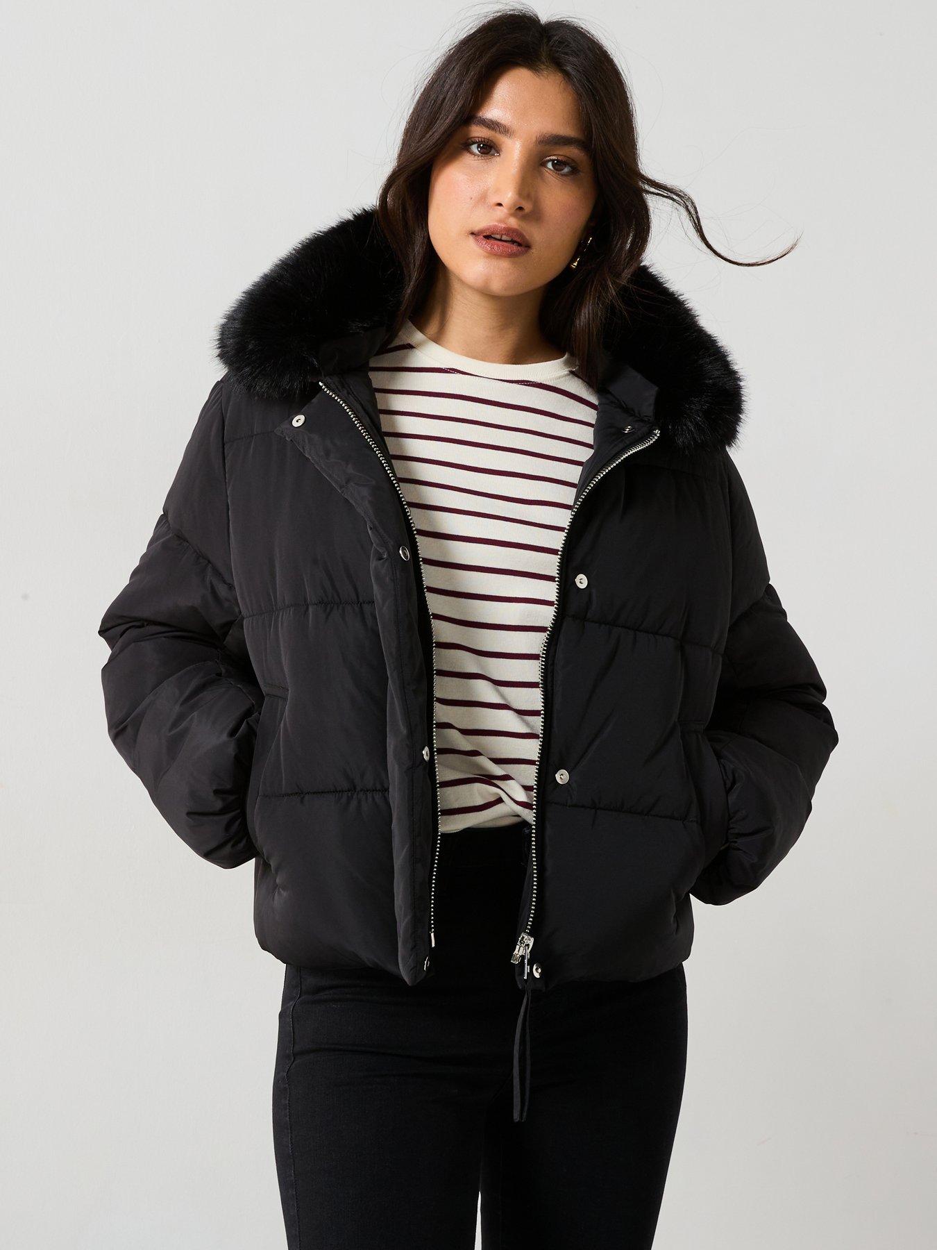 mango-faux-fur-short-puffer-jacket-black