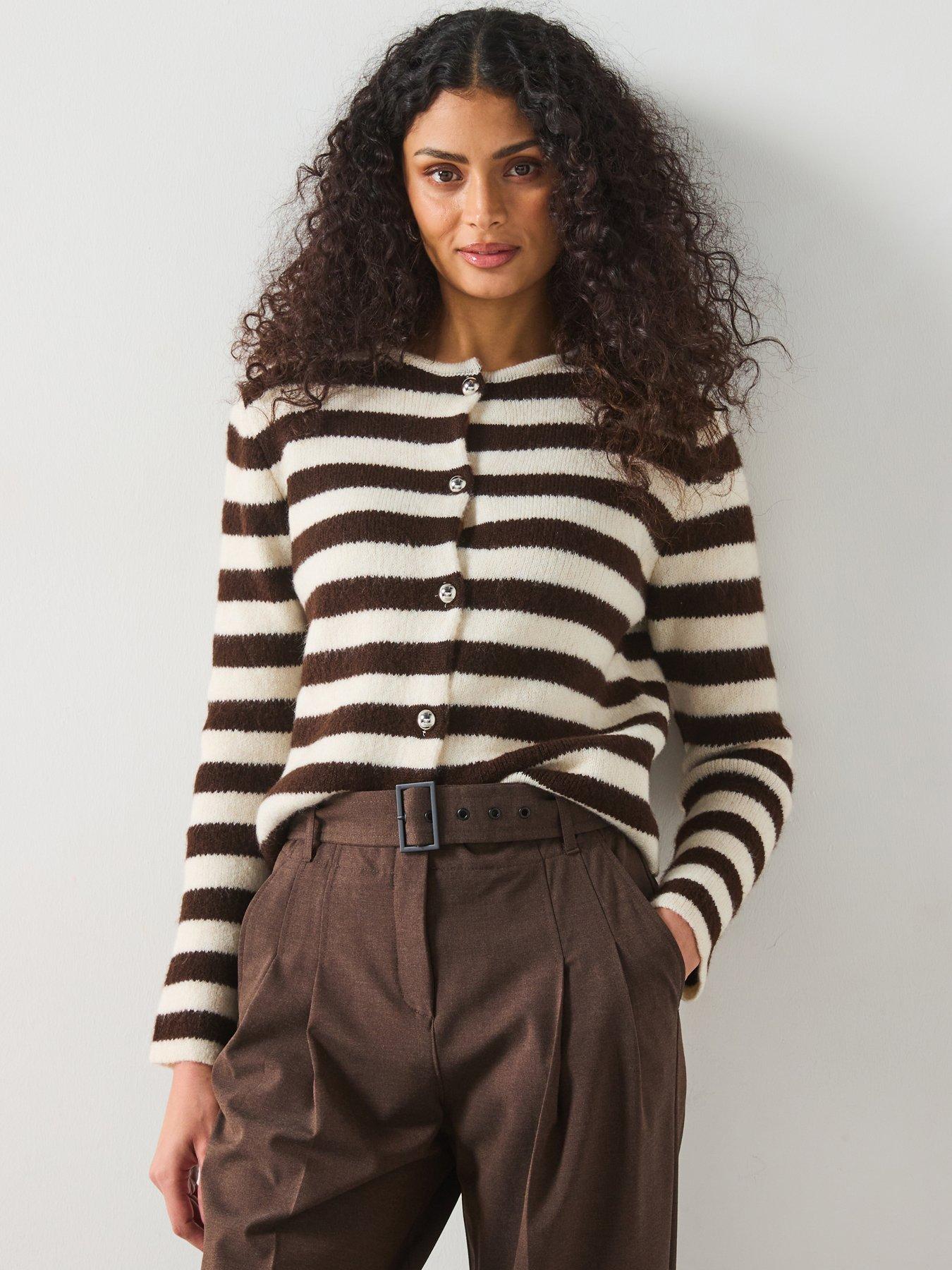 mango-striped-knit-cardigan-light-beige