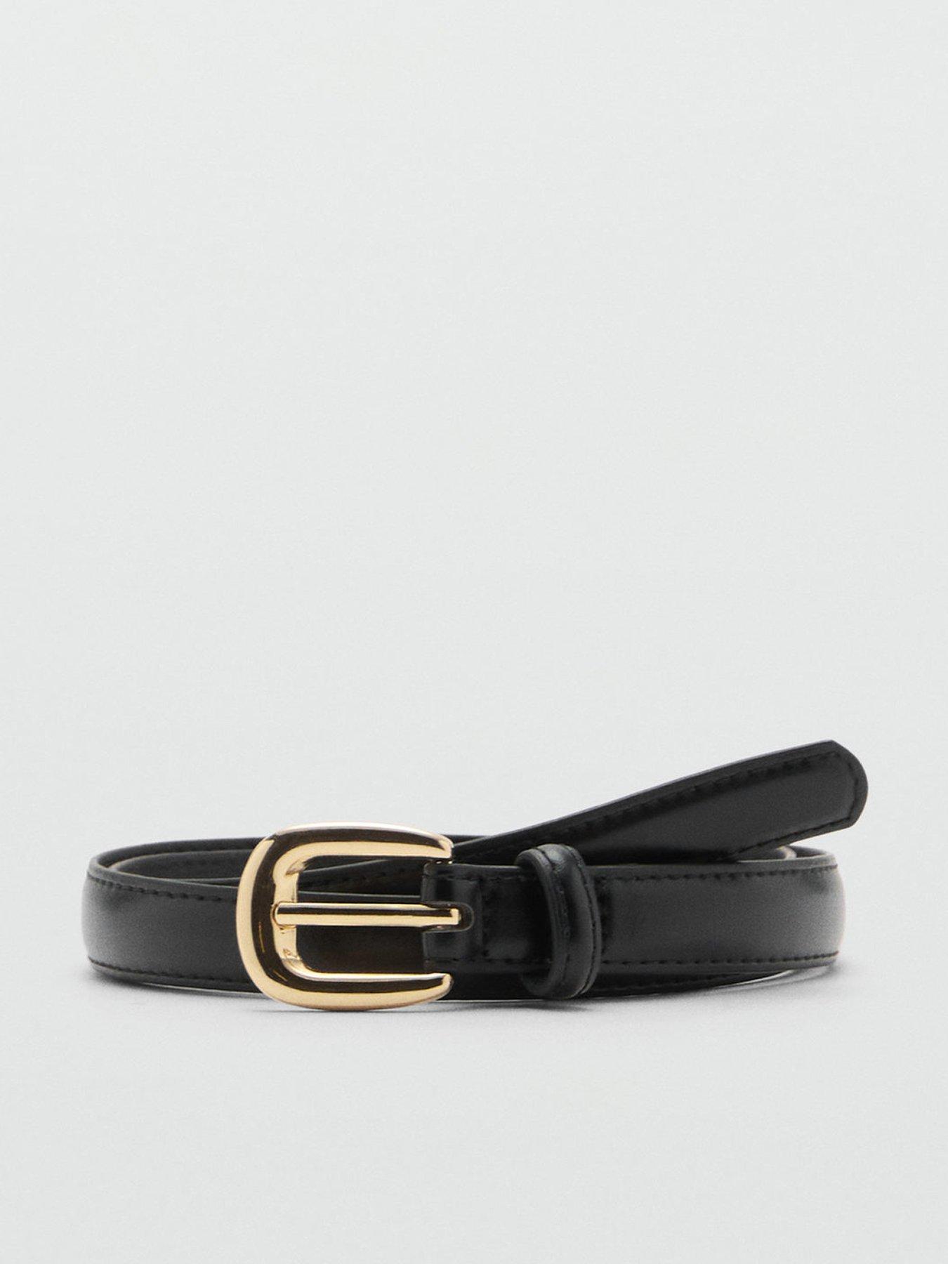 mango-buckle-skinny-belt--black