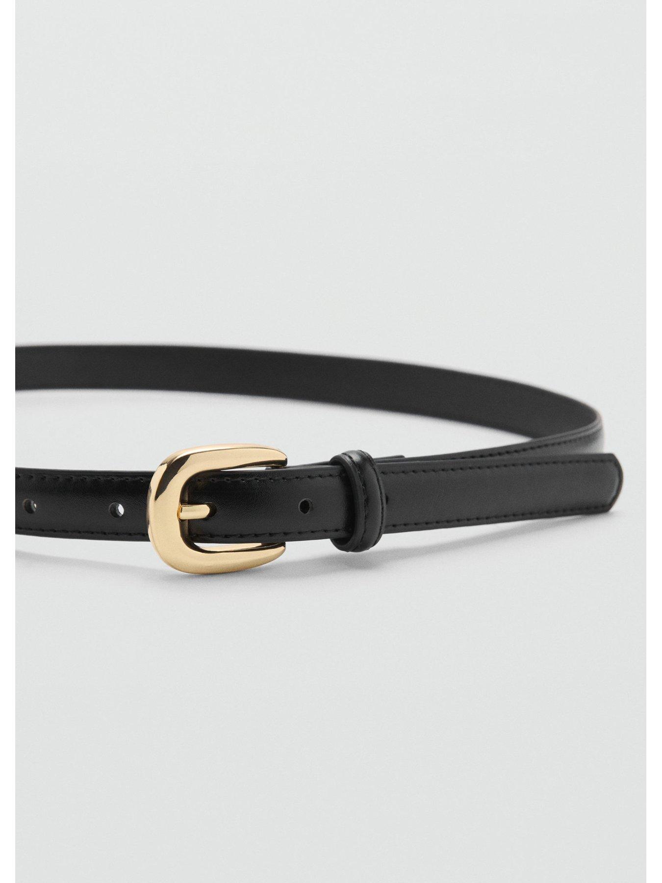 mango-buckle-skinny-belt--blackstillFront