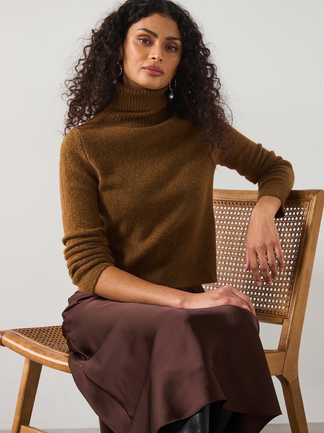 mango-high-neck-jumper-dark-brownoutfit