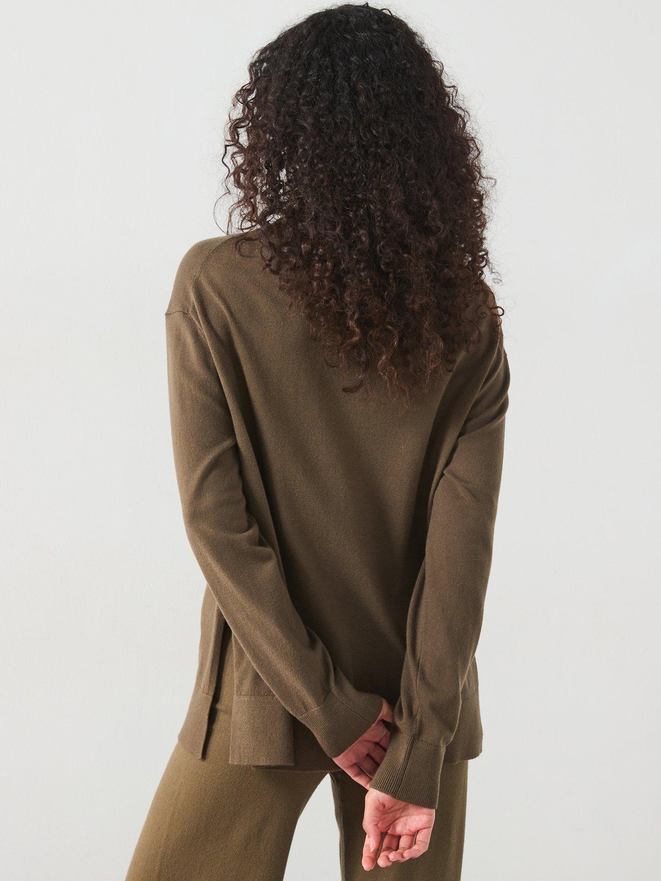 mango-oversized-fine-knit-jumper-khakistillFront