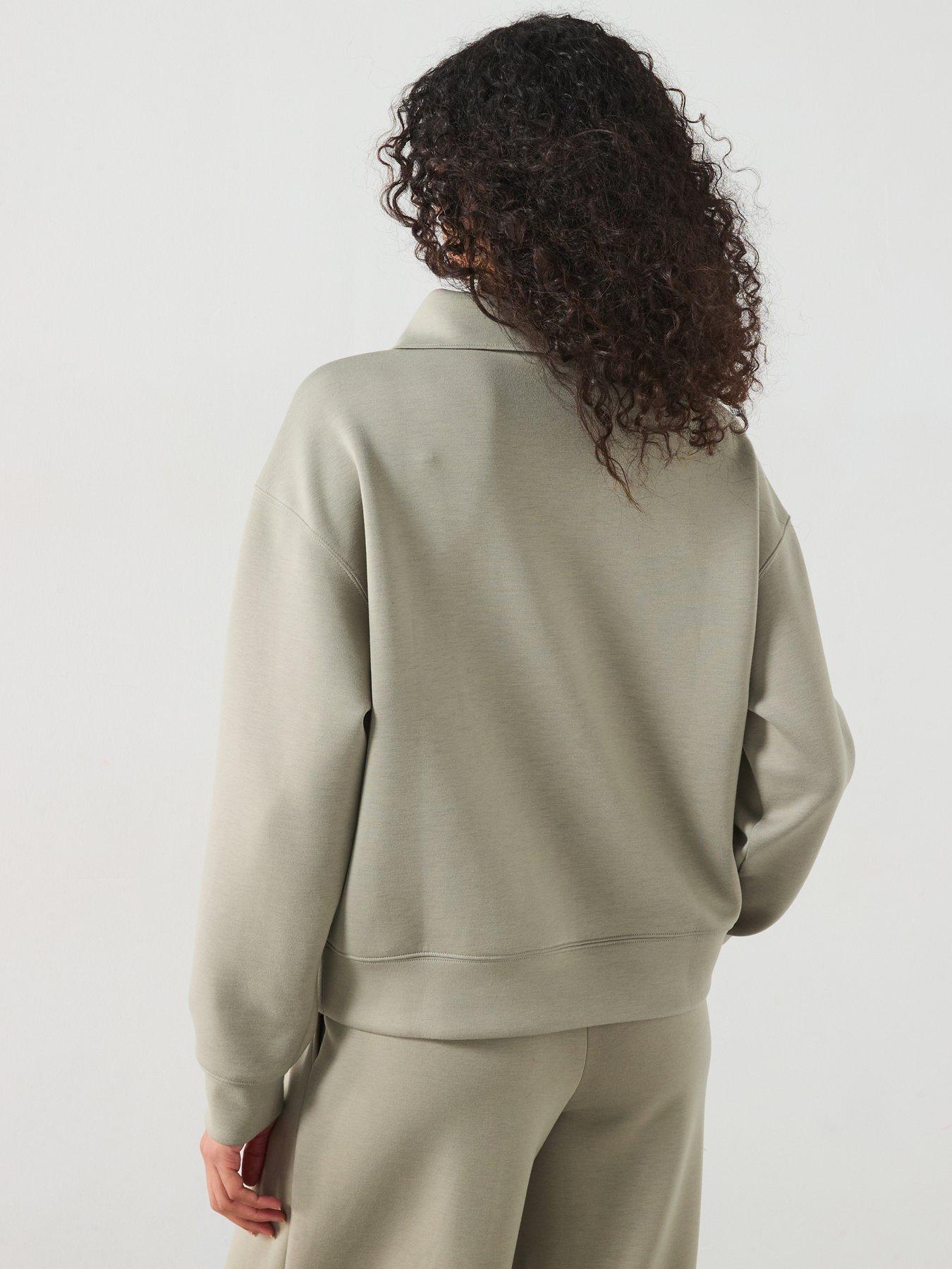 mango-half-zip-sweatshirt-sage-greenstillFront