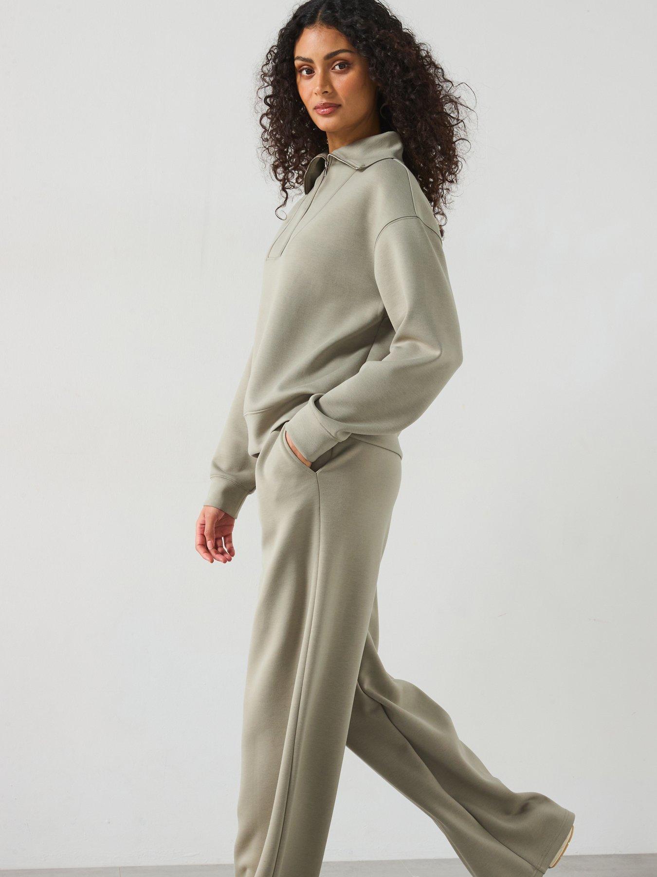 mango-half-zip-sweatshirt-sage-greendetail