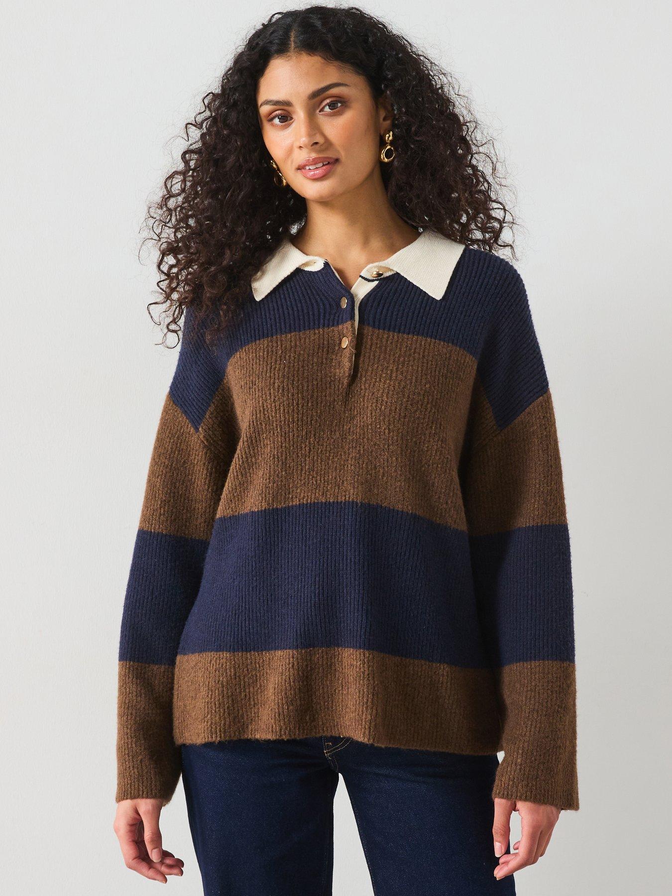 mango-striped-polo-neck-sweater--navy