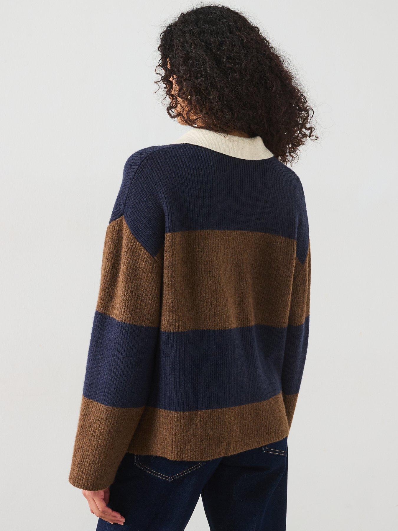 mango-striped-polo-neck-sweater--navystillFront