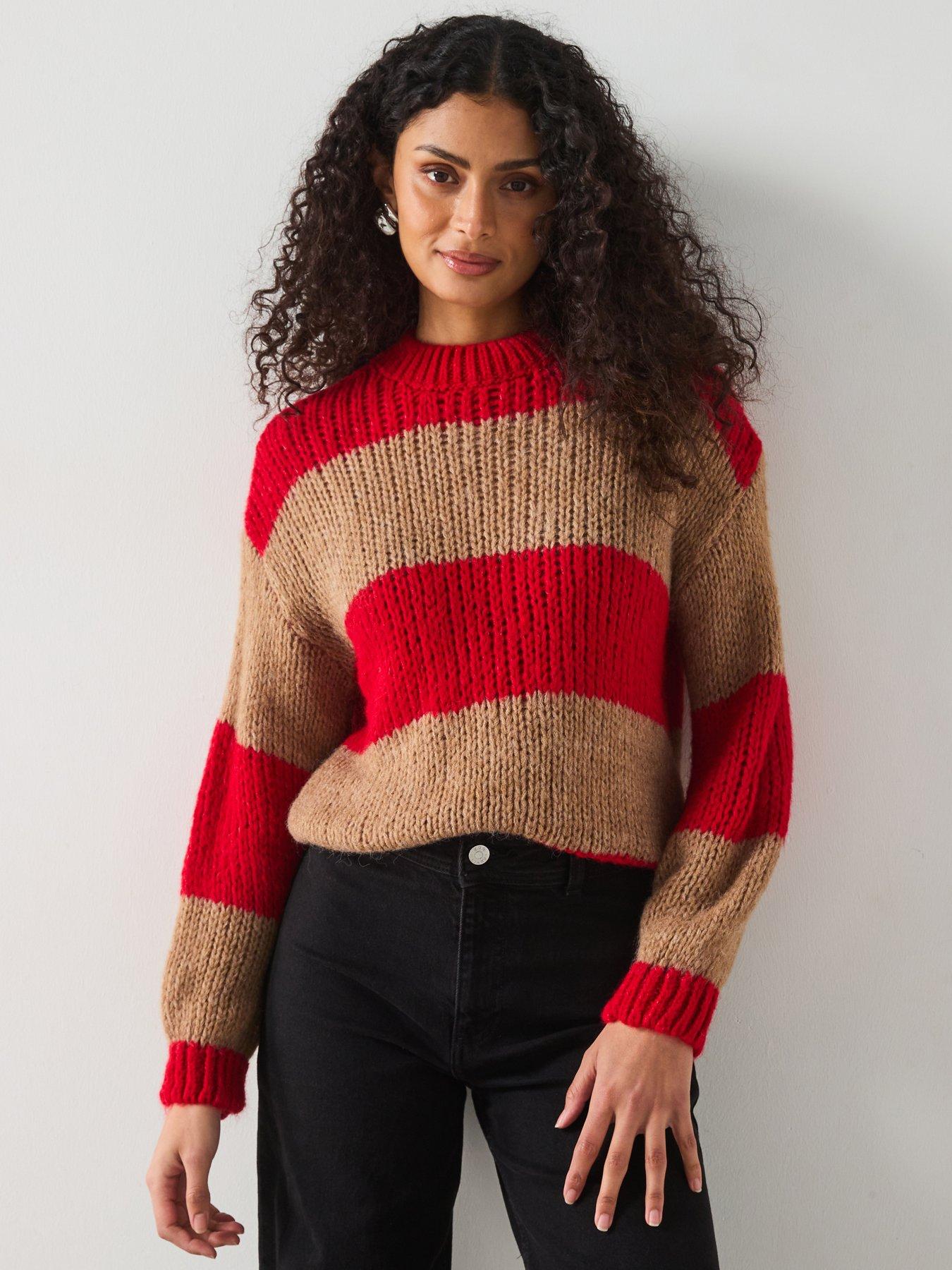Image 1 of 6 of Mango Striped Jumper - Red
