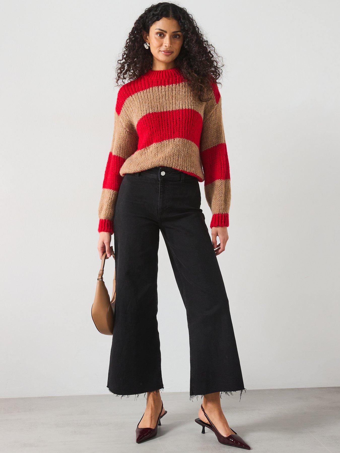 Image 3 of 6 of Mango Striped Jumper - Red