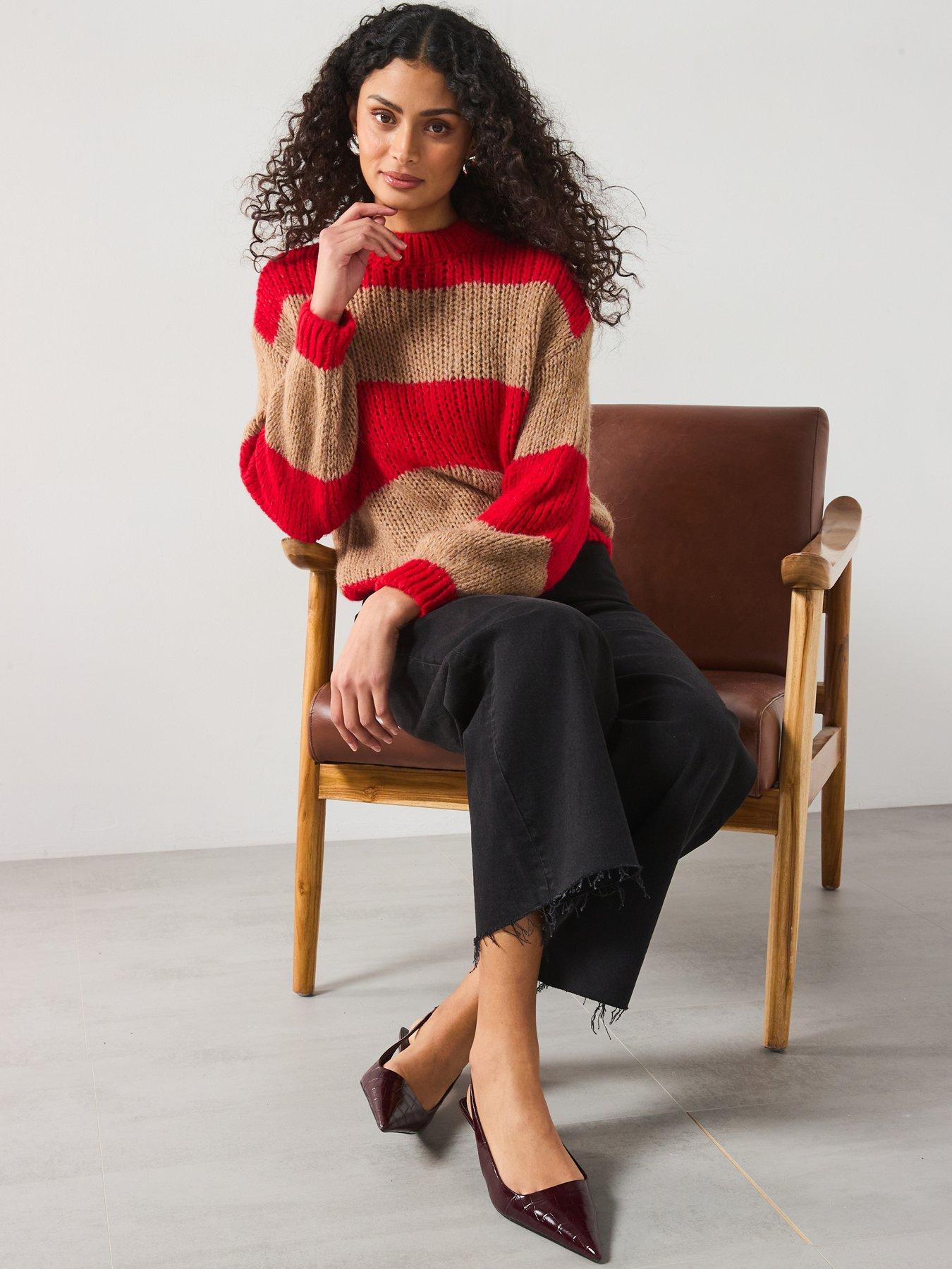 Image 5 of 6 of Mango Striped Jumper - Red