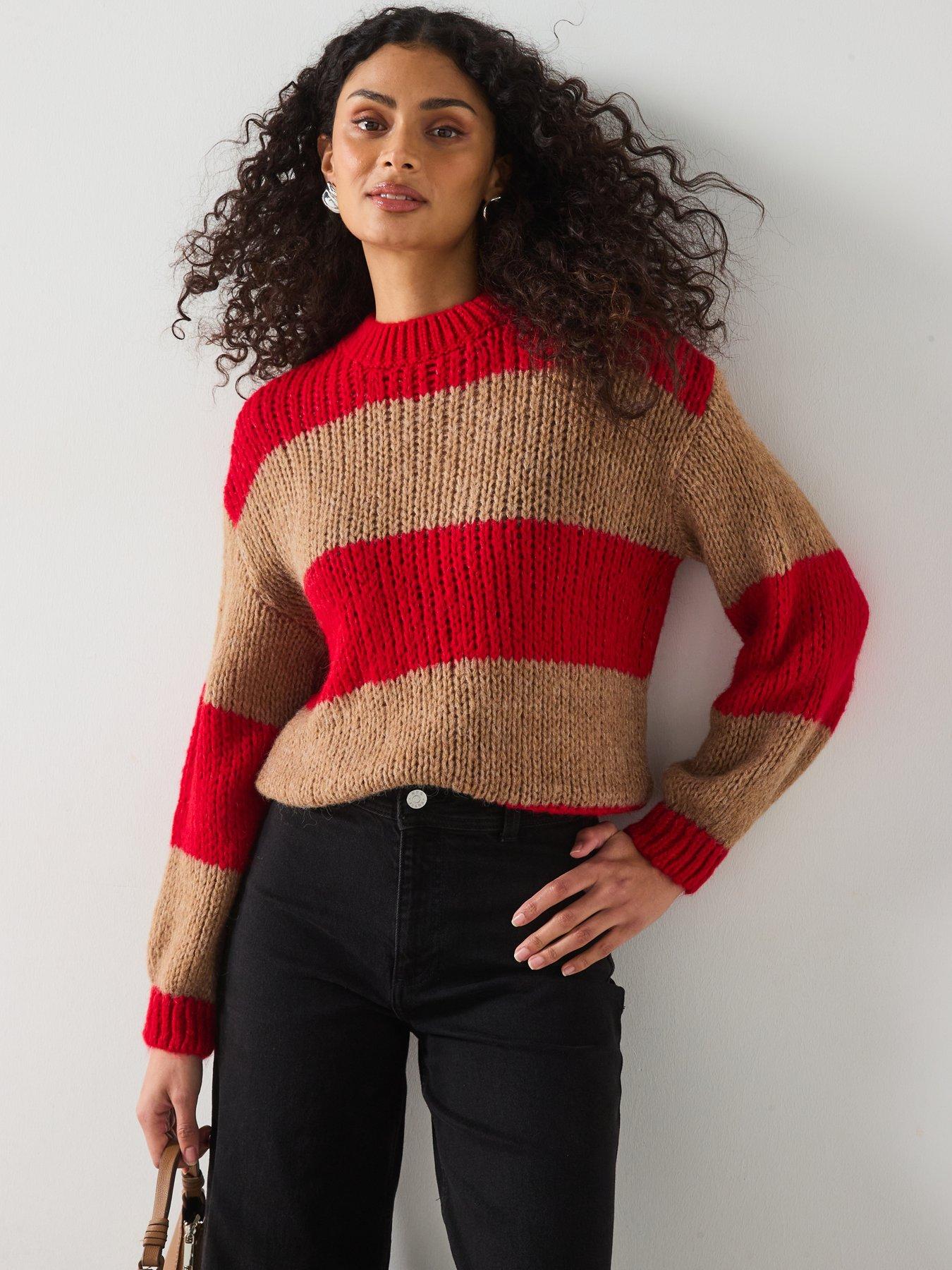 Image 6 of 6 of Mango Striped Jumper - Red