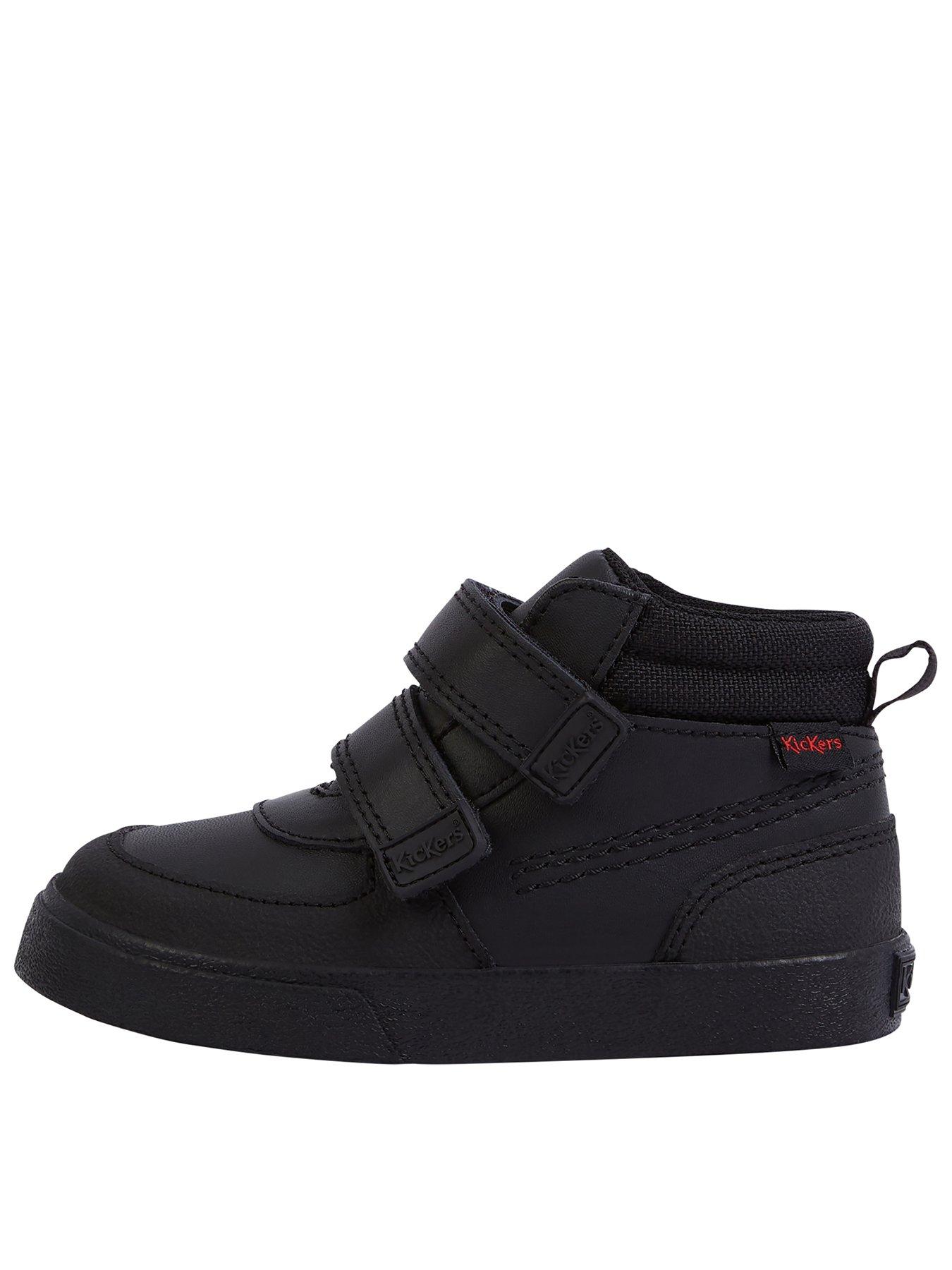 Kickers Infant Tovni Scuff Hi-Top Leather Trainers - Black