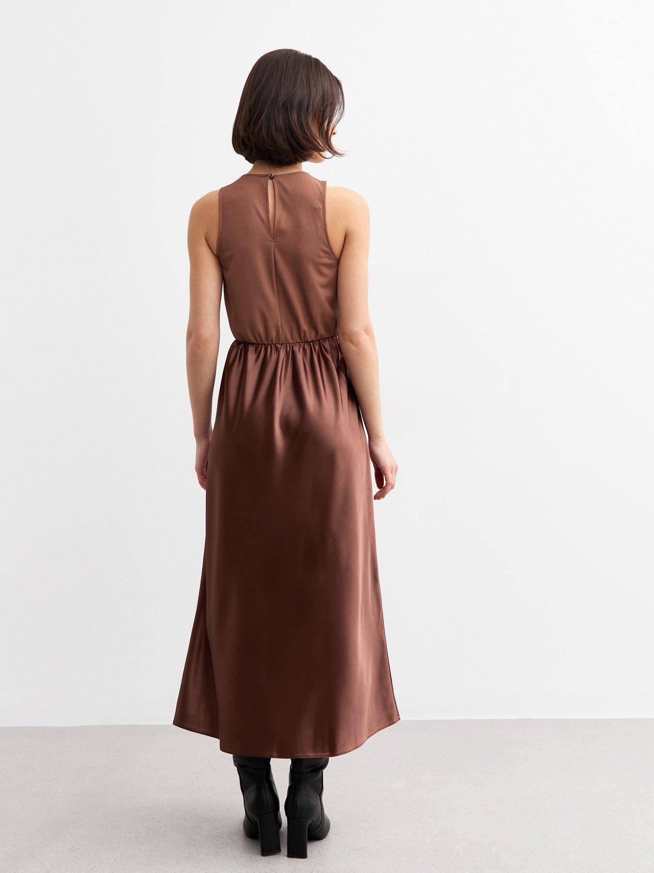 new-look-brown-satin-skirt-midi-dressstillFront