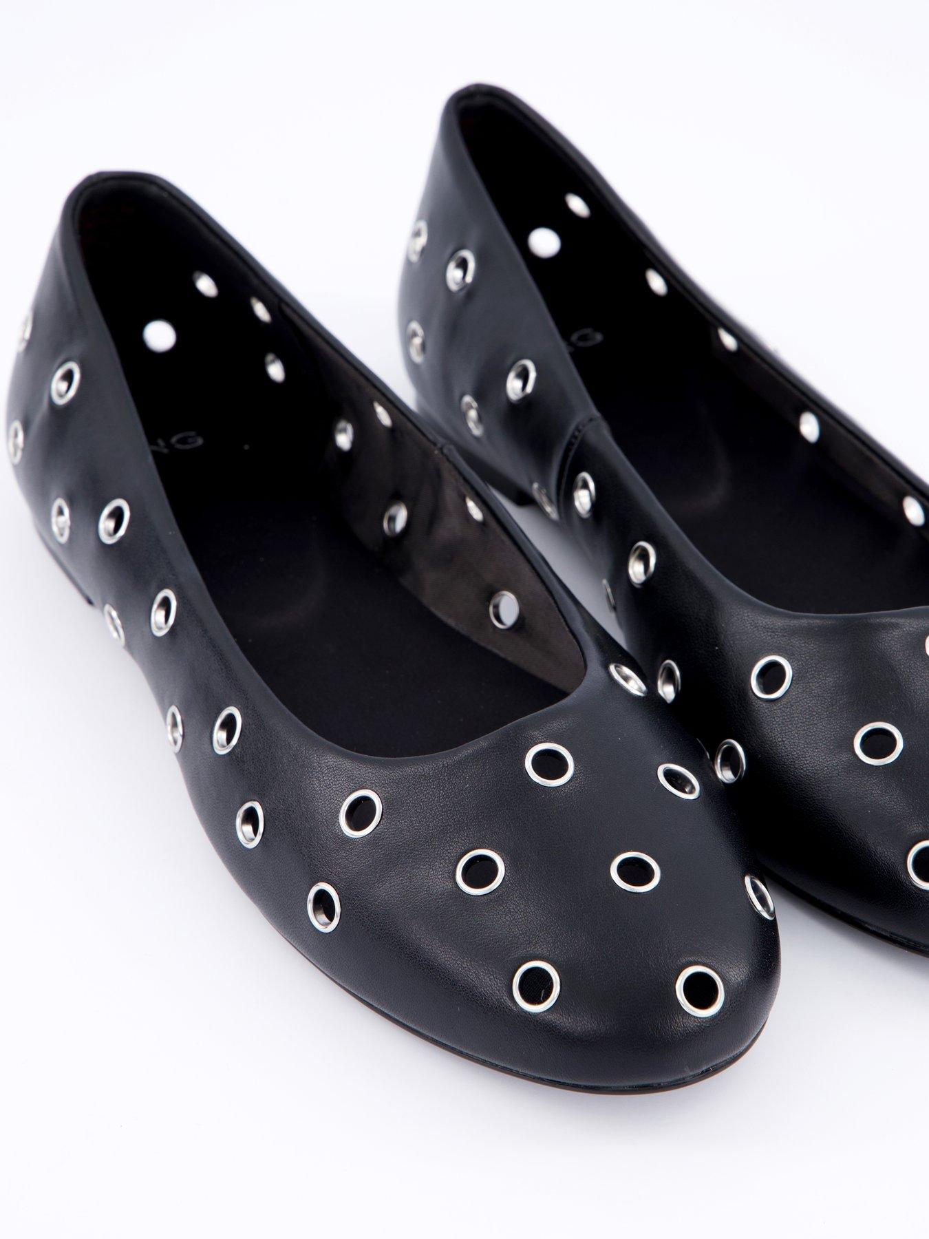 Image 5 of 7 of Mango Die Cut Ballerinas - Black