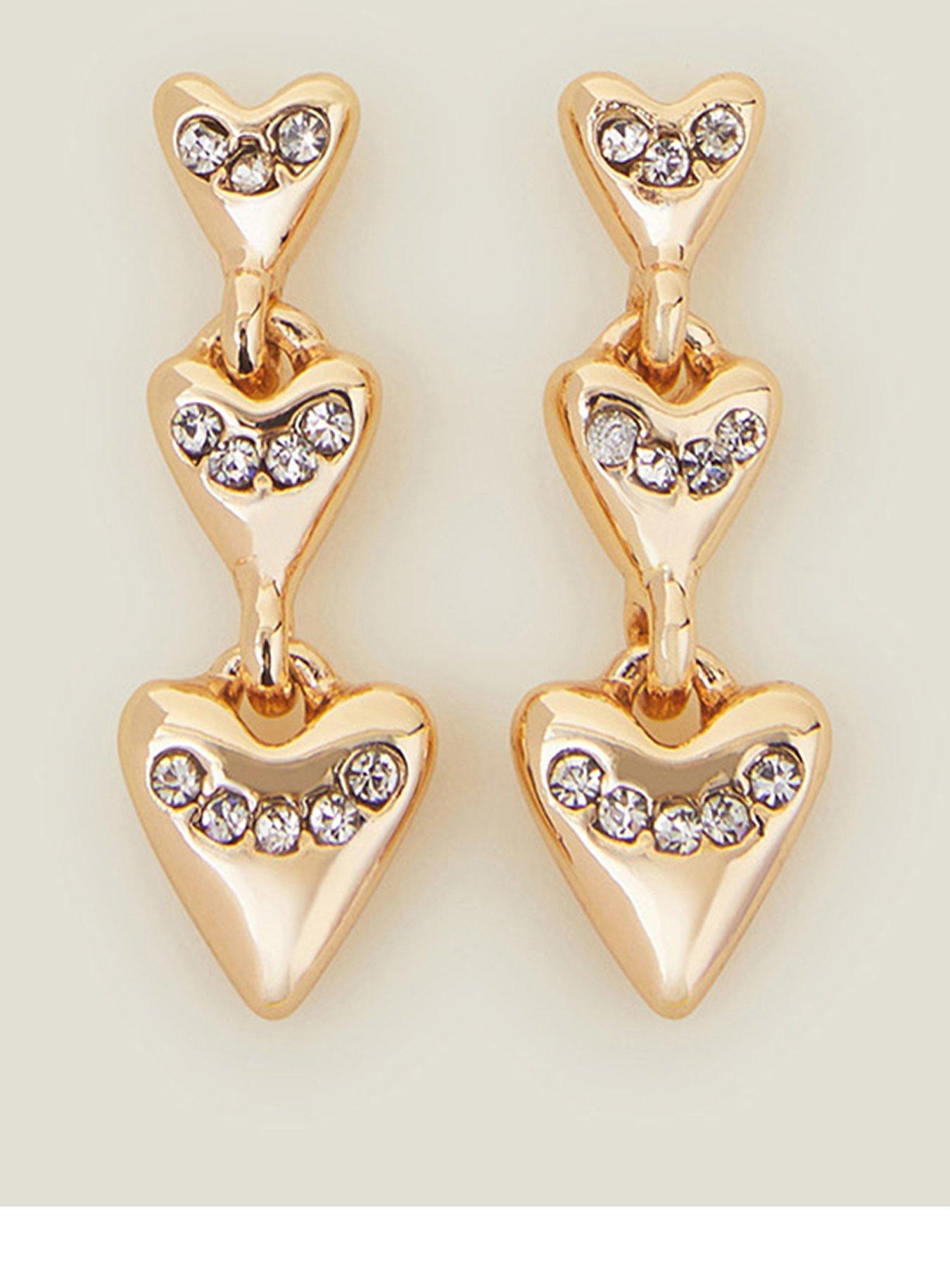 accessorize-triple-heart-drop-earrings