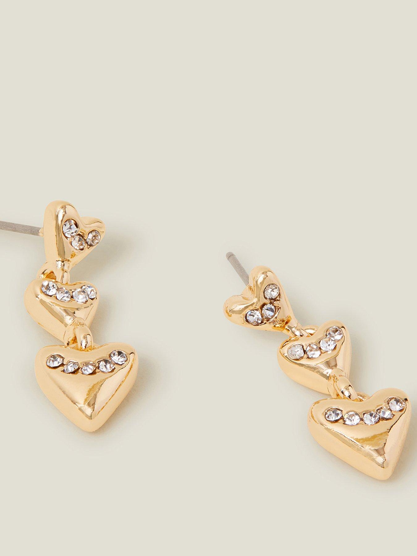 accessorize-triple-heart-drop-earringsback