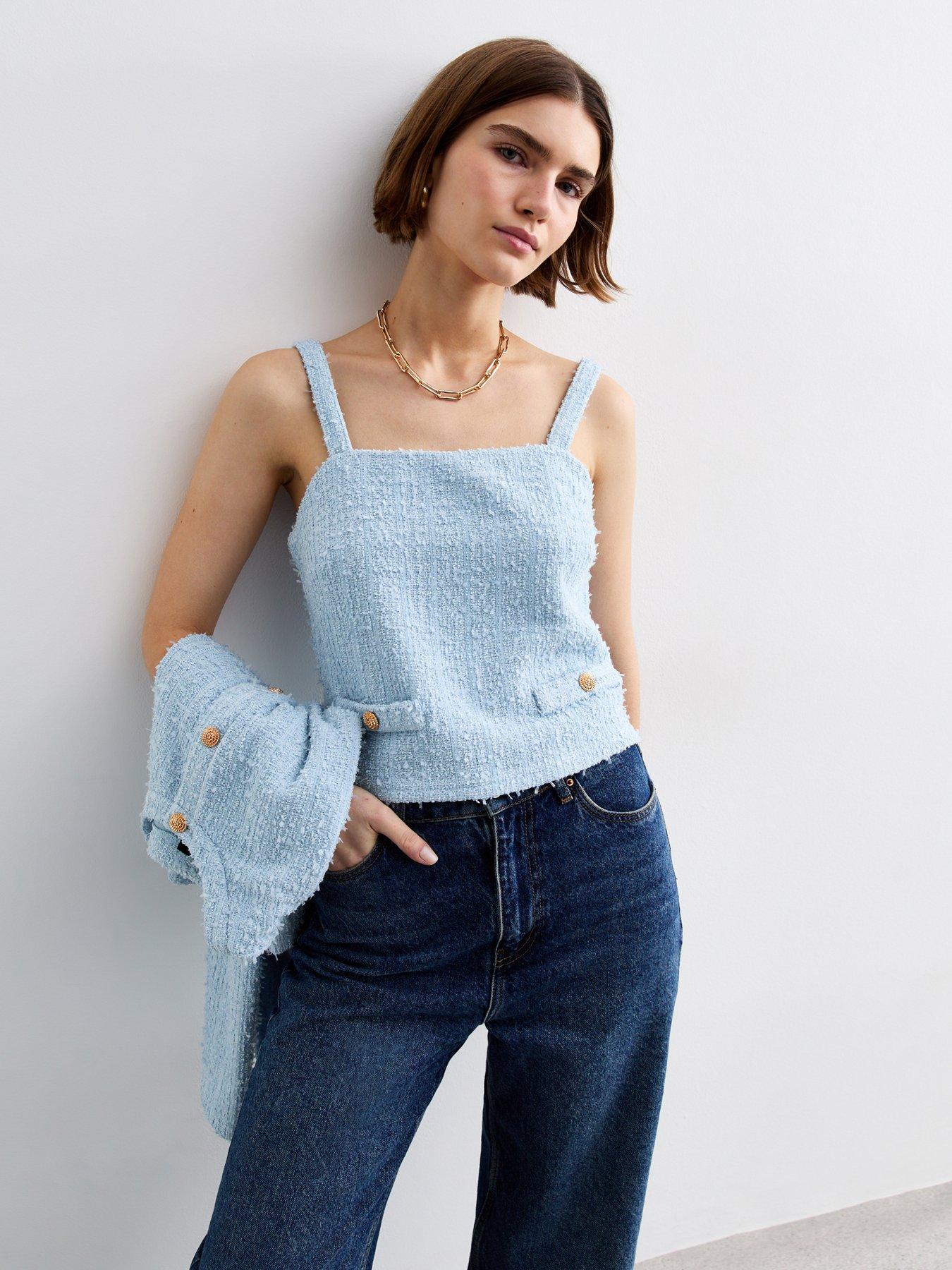 new-look-pale-textured-button-detail-cropped-vest-blue