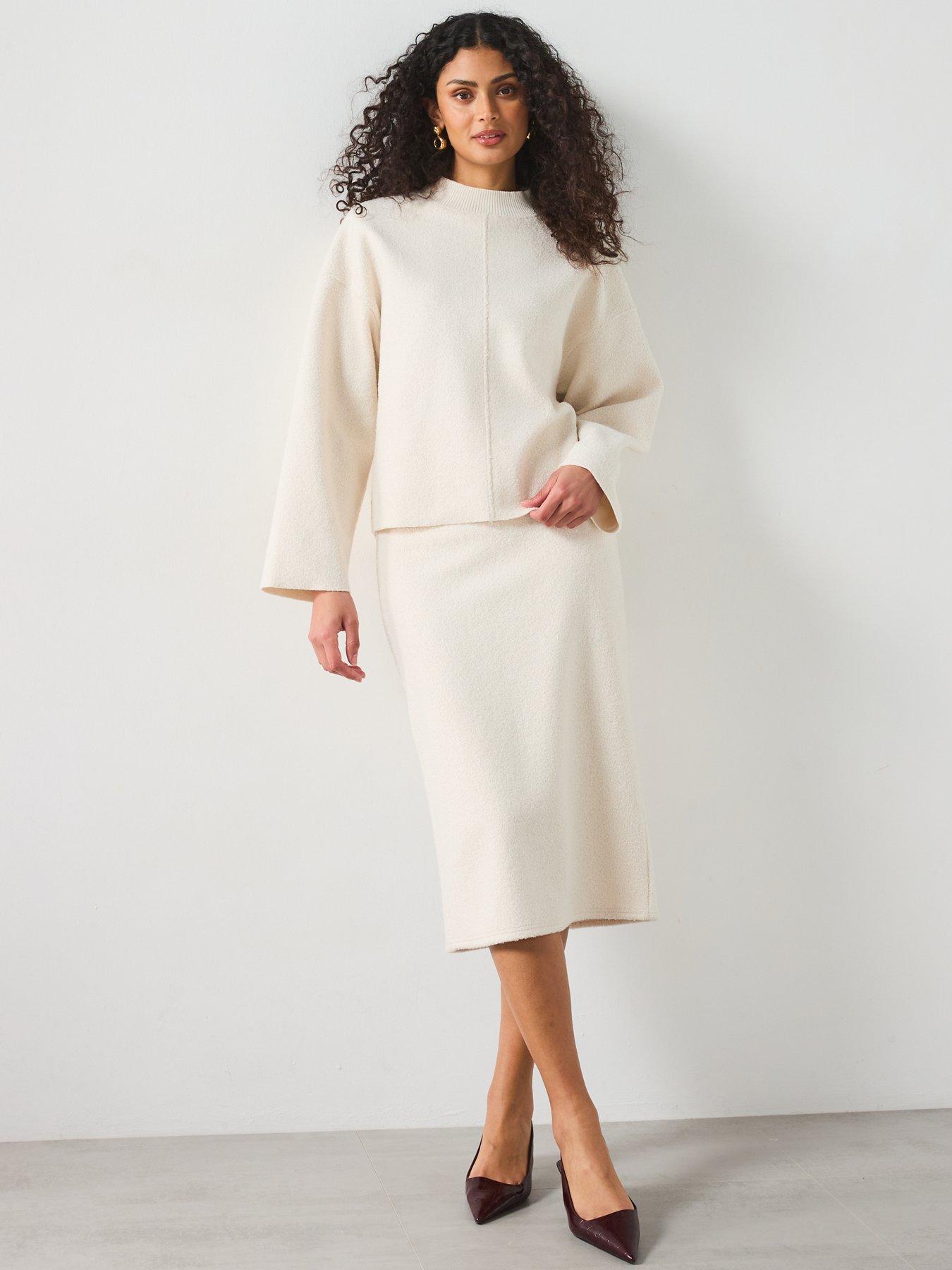 Image 3 of 6 of Mango Knitted Skirt - Cream