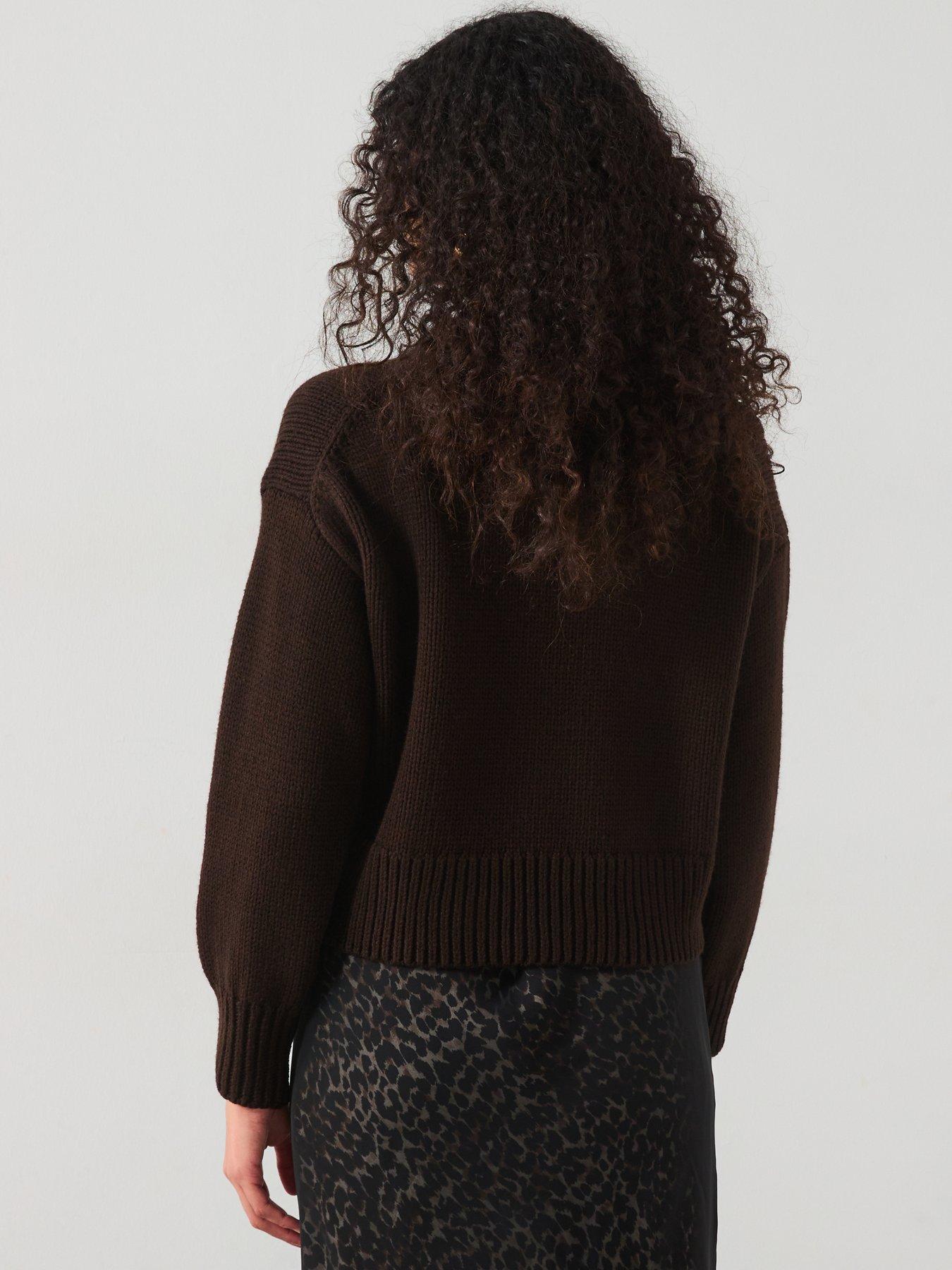mango-chunky-knit-sweater-with-ribbed-trims-brownstillFront