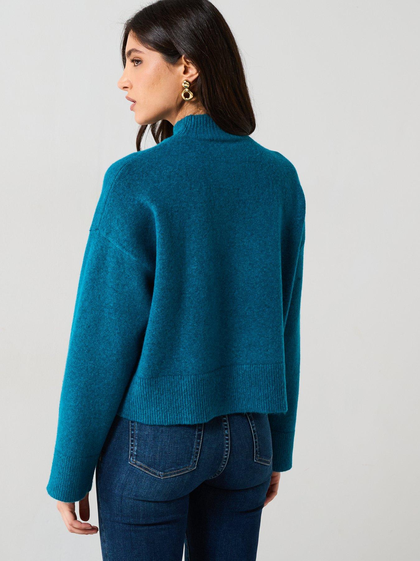 mango-high-neck-jumper-bluestillFront