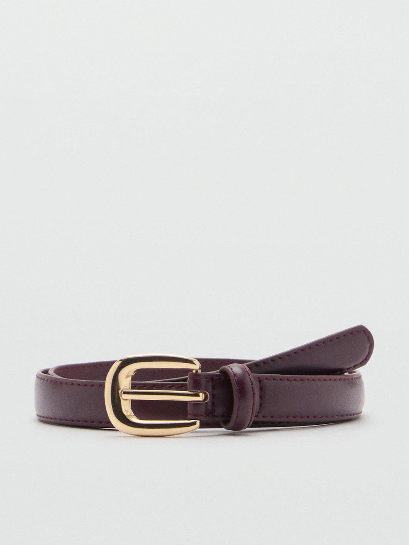 mango-buckle-skinny-belt--burgundy