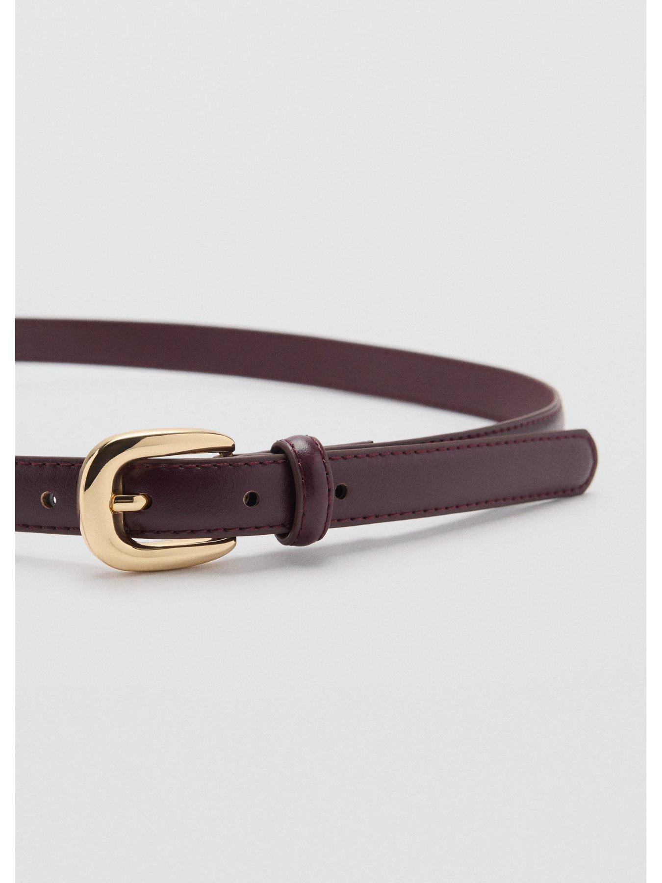 mango-buckle-skinny-belt--burgundystillFront